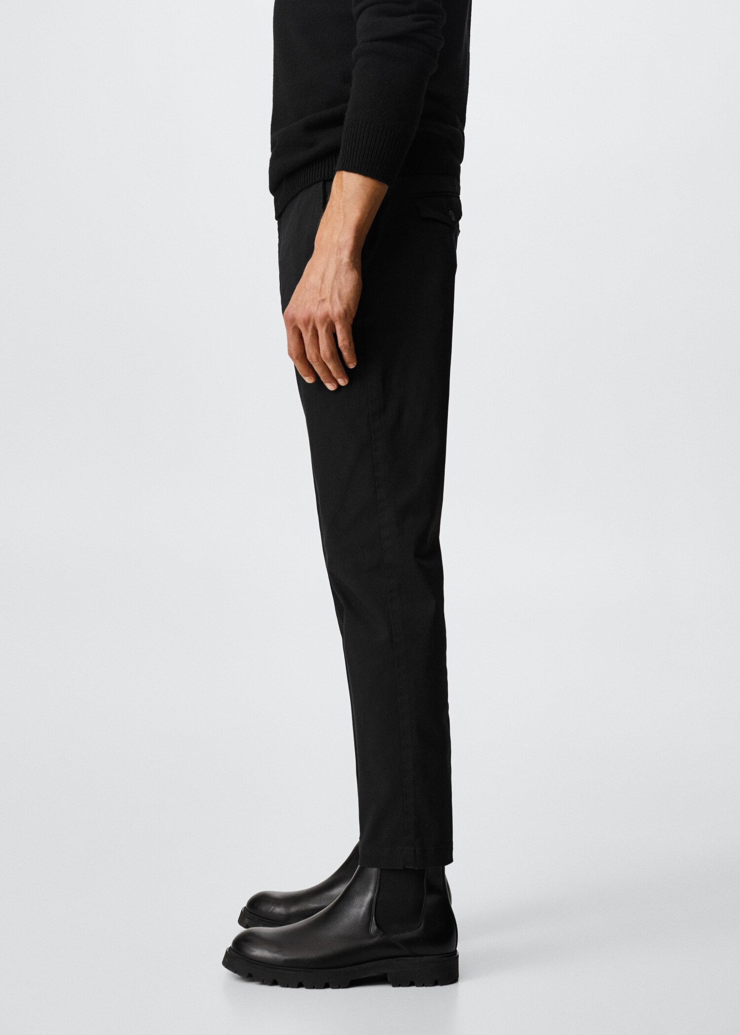 Cotton tapered crop pants - Details of the article 1