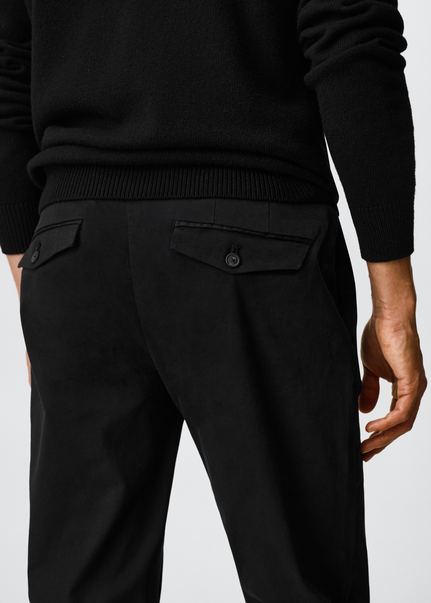 Cotton tapered crop pants - Details of the article 4