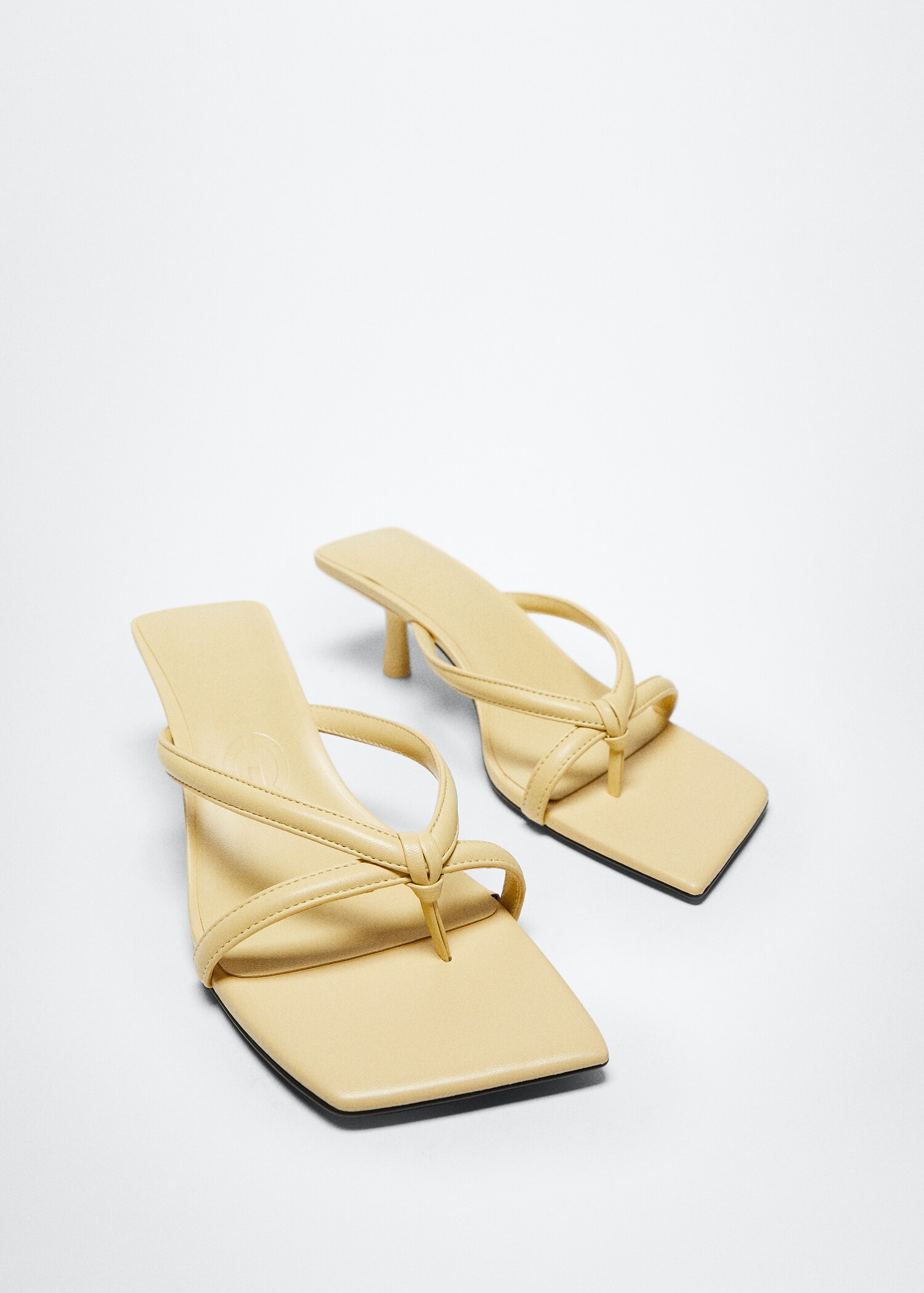 Structured leather sandals - Medium plane