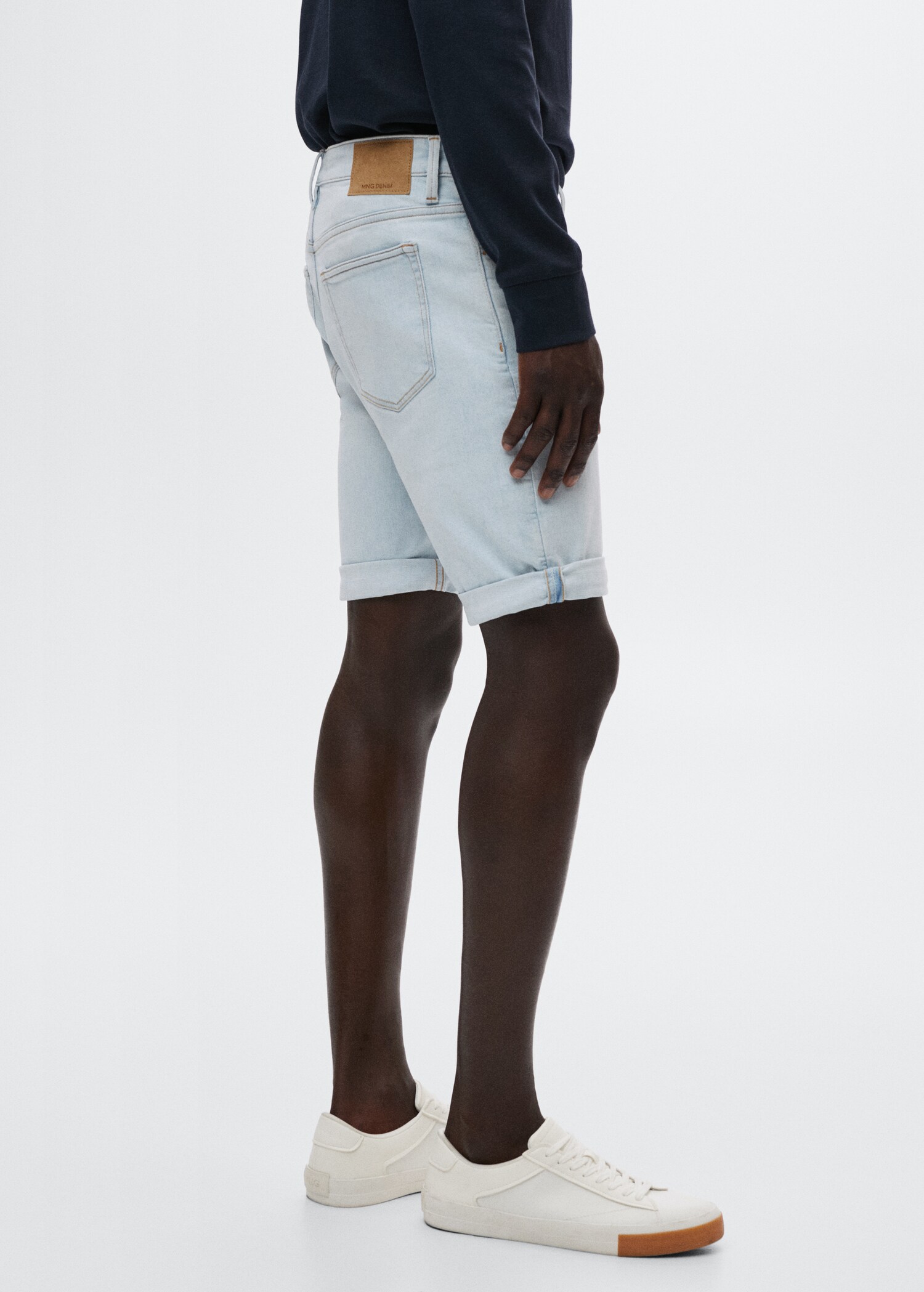 Slim-fit denim bermuda shorts - Details of the article 2
