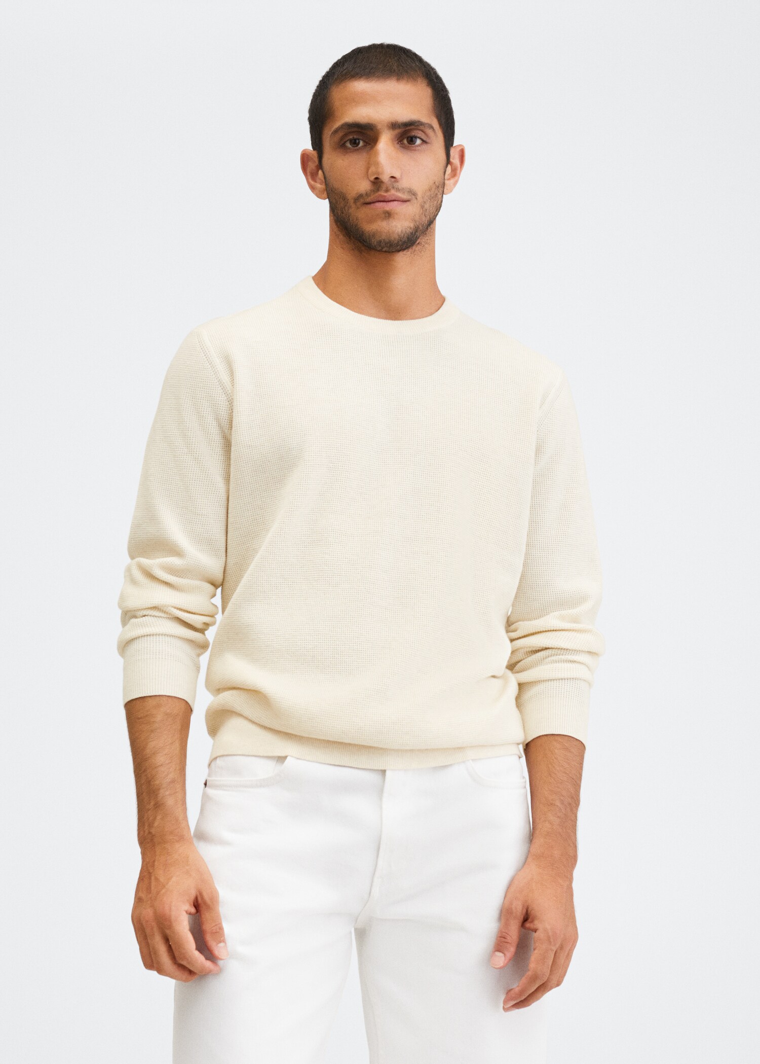 Structured cotton sweater - Medium plane