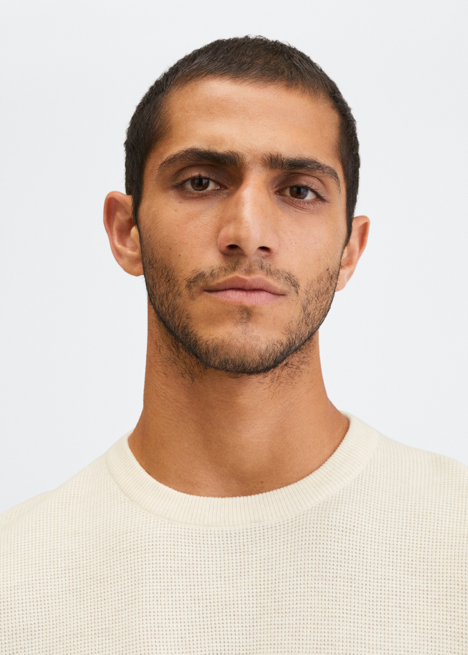 Structured cotton sweater - Details of the article 1