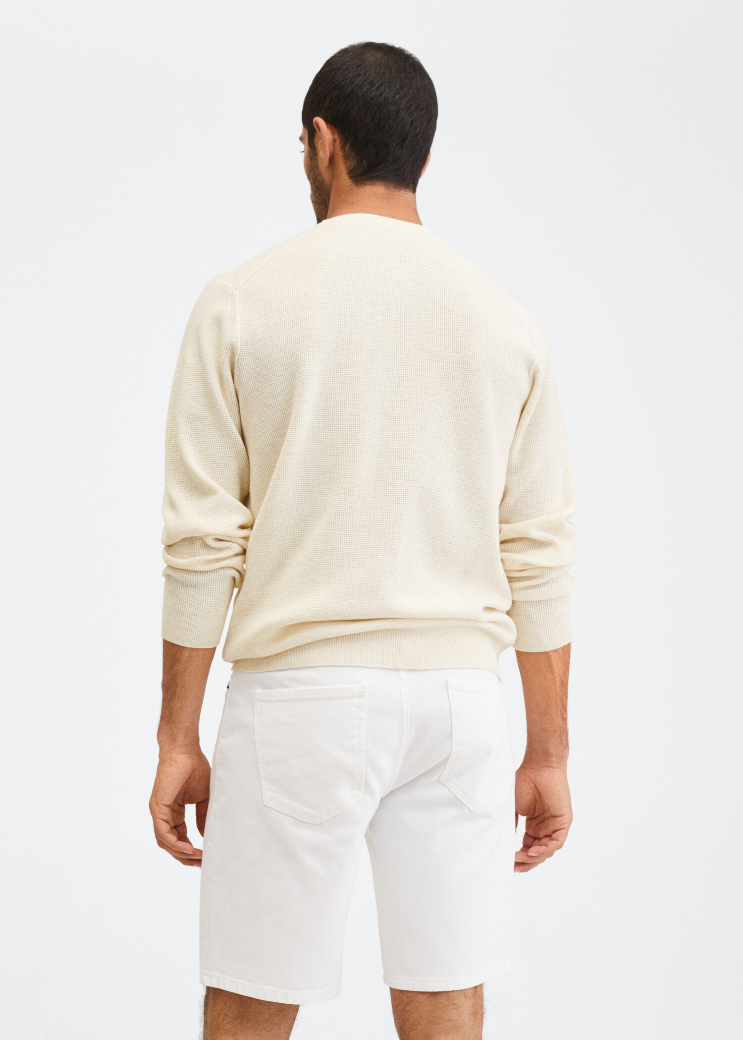 Structured cotton sweater - Reverse of the article