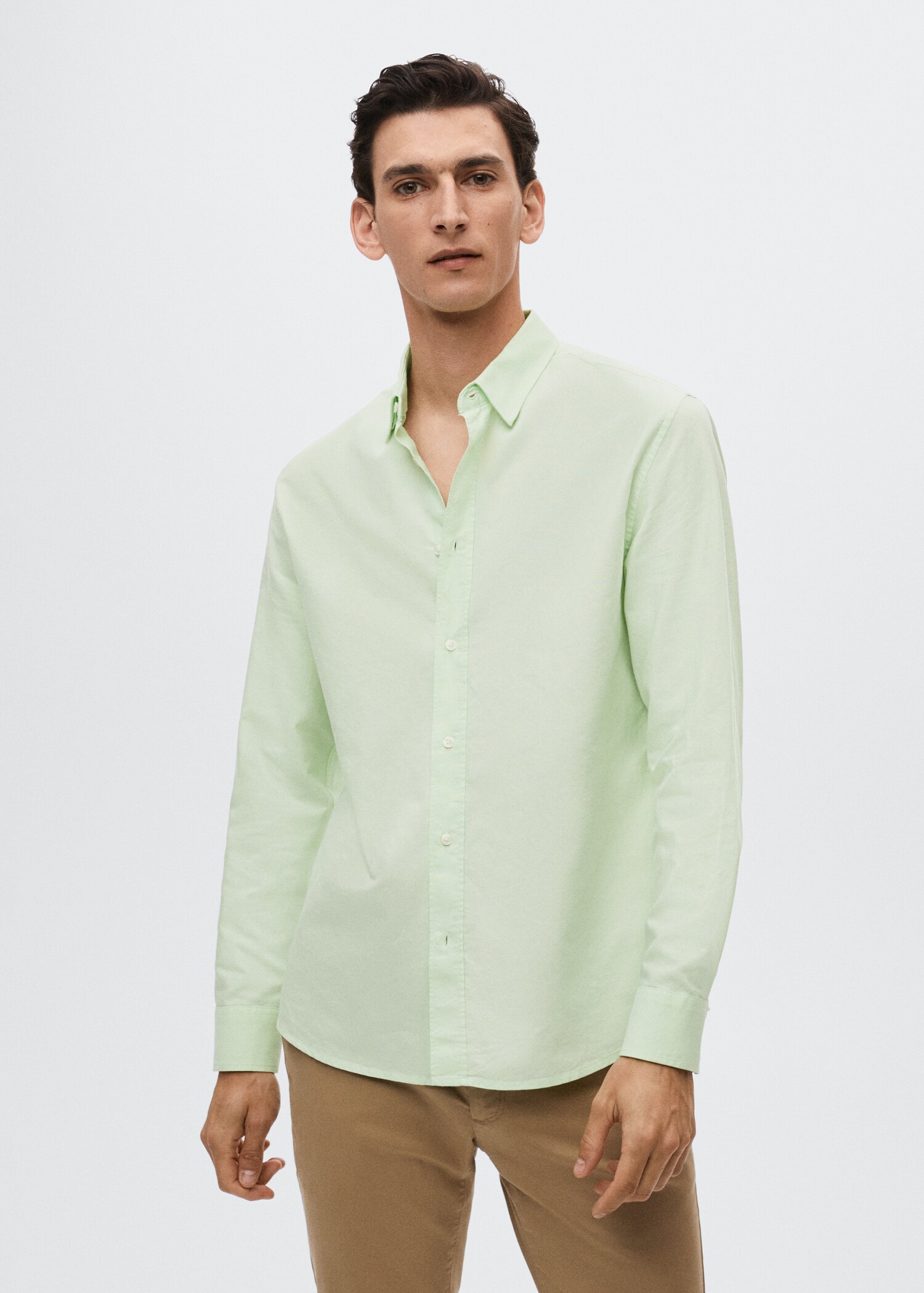 Camisa regular fit cotó - Pla mig
