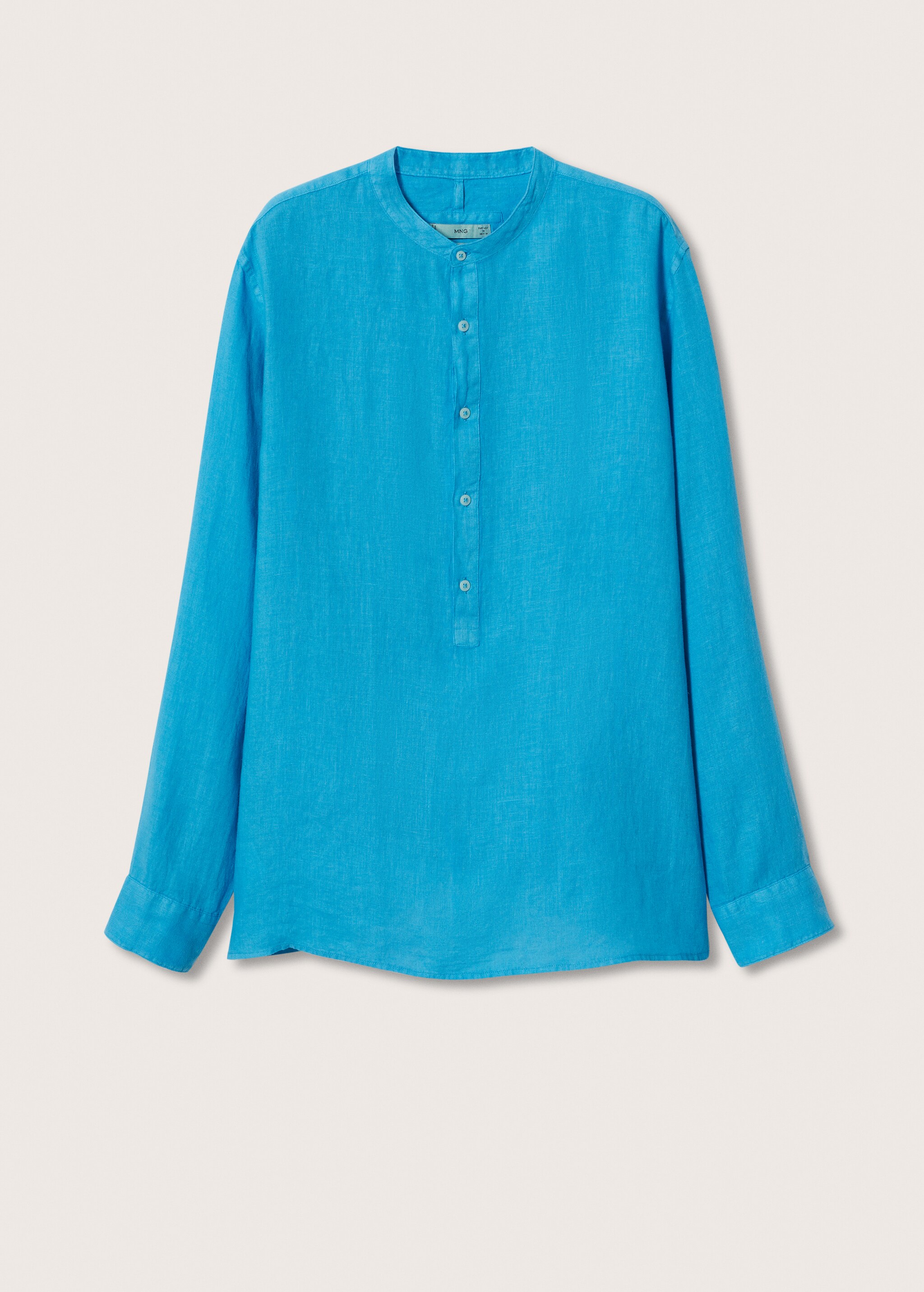 Regular-fit Mao-collar linen shirt - Article without model