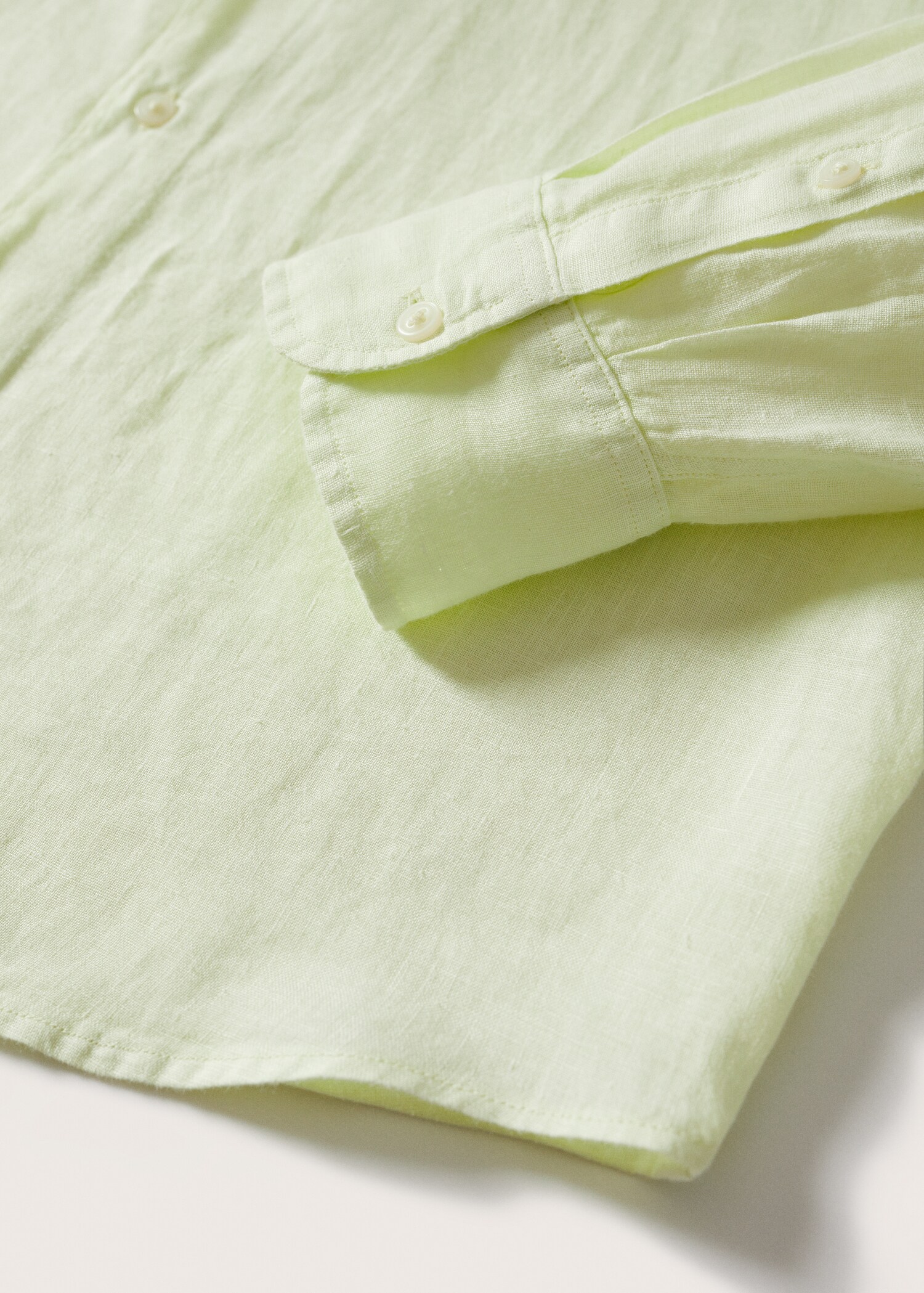 Regular-fit 100% linen shirt - Details of the article 7