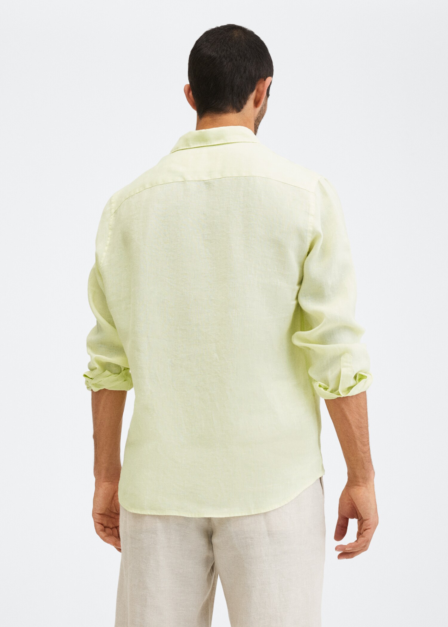 Regular-fit 100% linen shirt - Reverse of the article