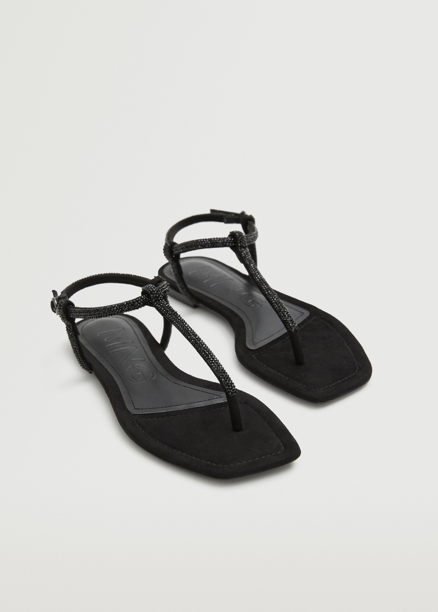 Riemensandalen mit Strassbesatz - Mittlere Ansicht