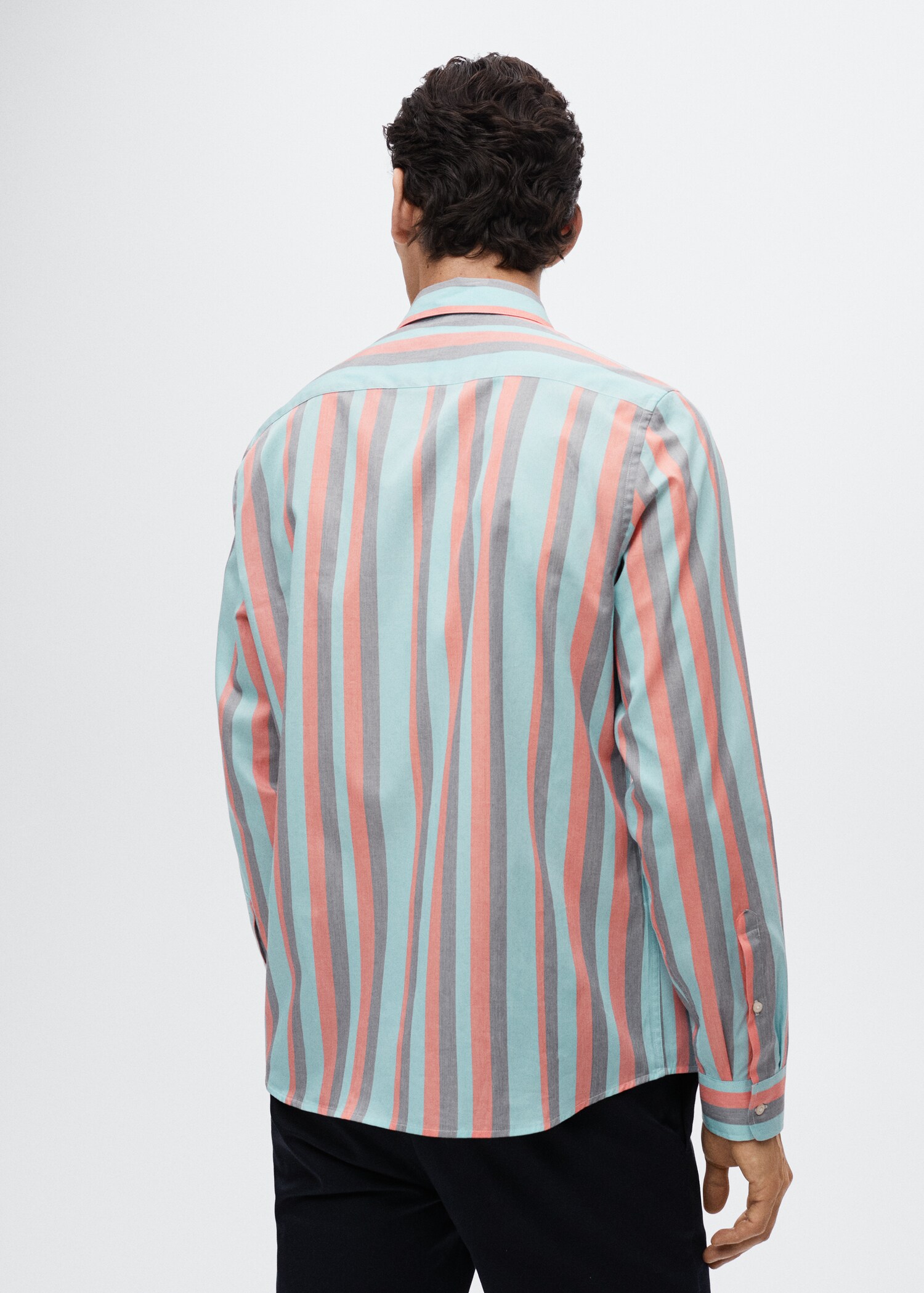 Regular-fit cotton striped shirt - Reverse of the article