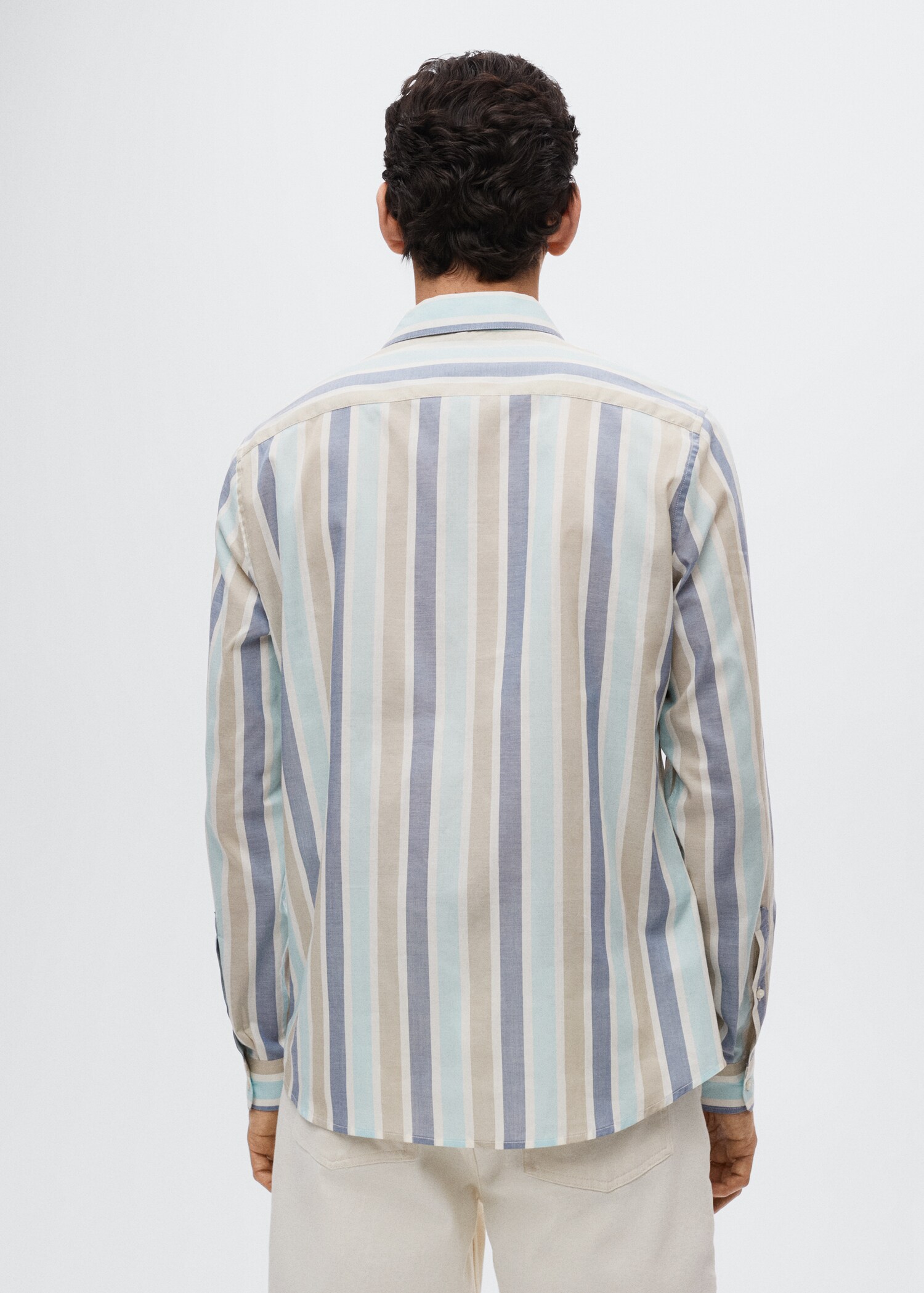 Slim fit striped cotton shirt - Reverse of the article