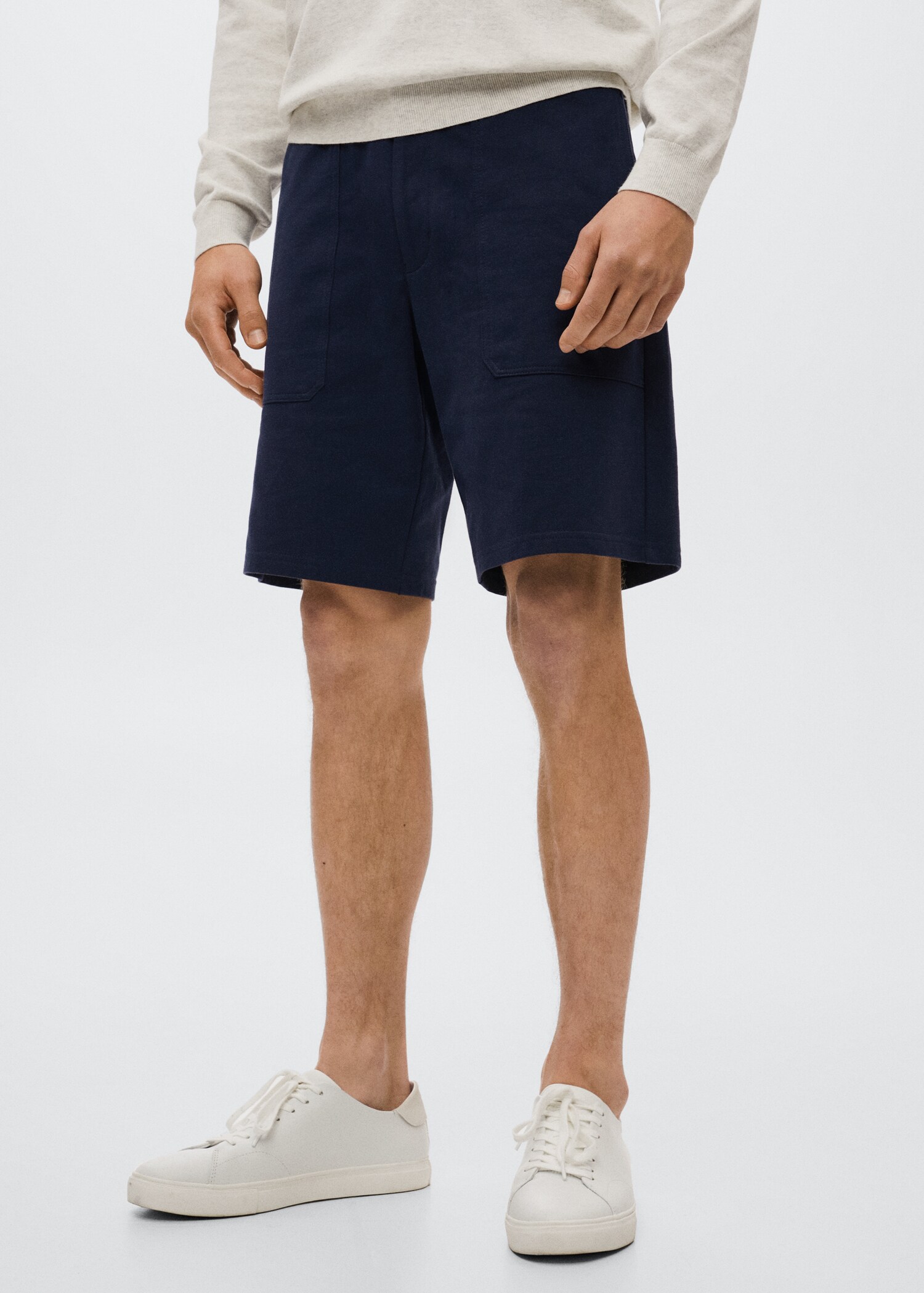 Jogger cotton Bermuda short - Medium plane