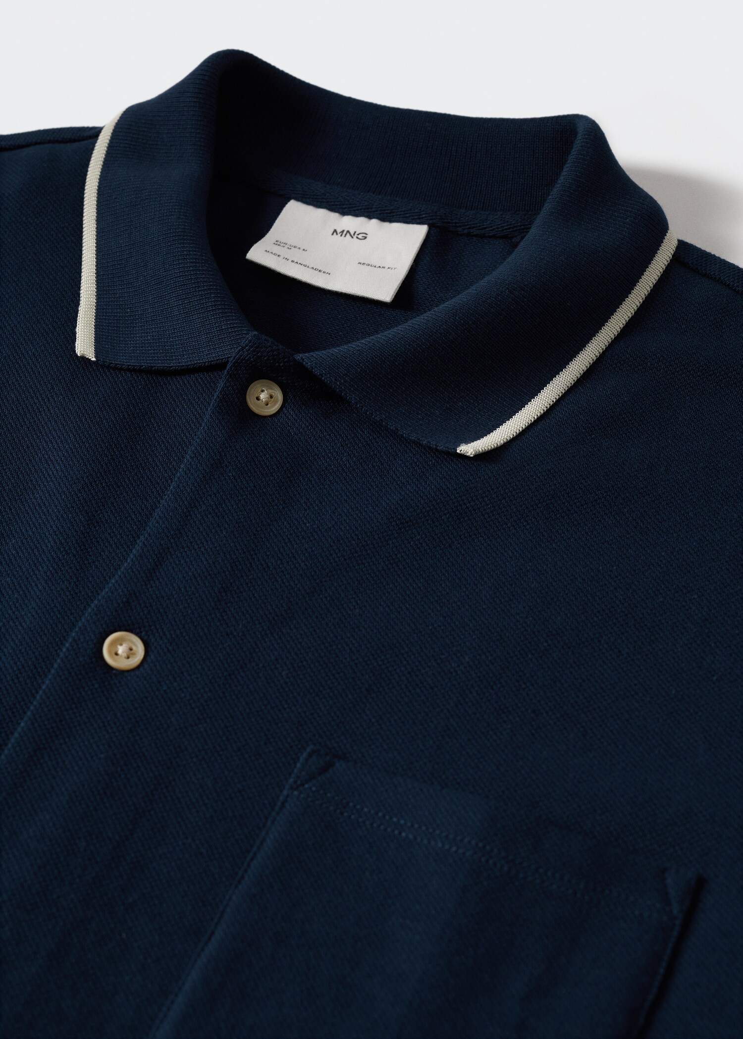 Camisa regular fit algodón piqué - Detalle del artículo 8