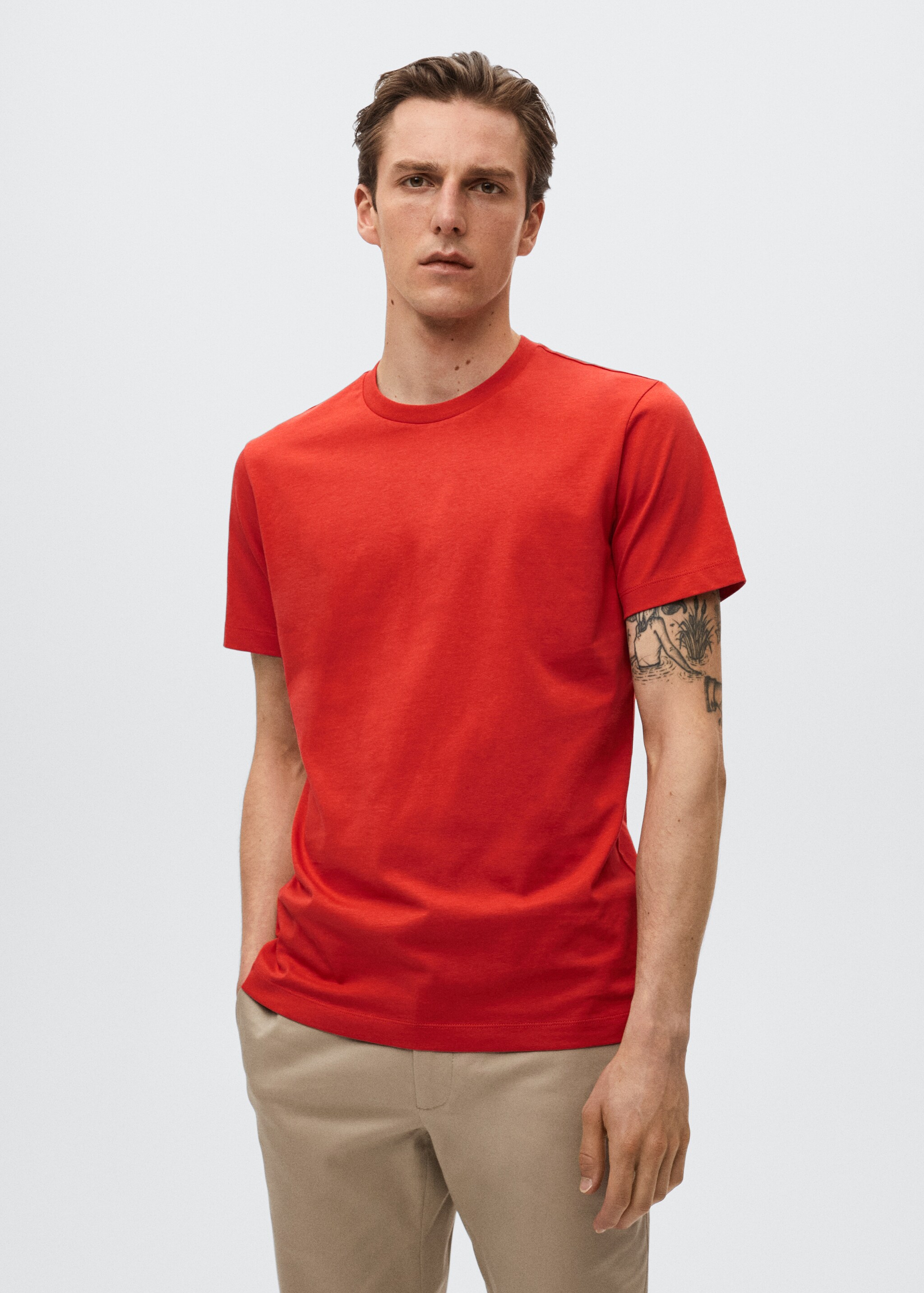 Camiseta básica algodón sostenible - Plano medio