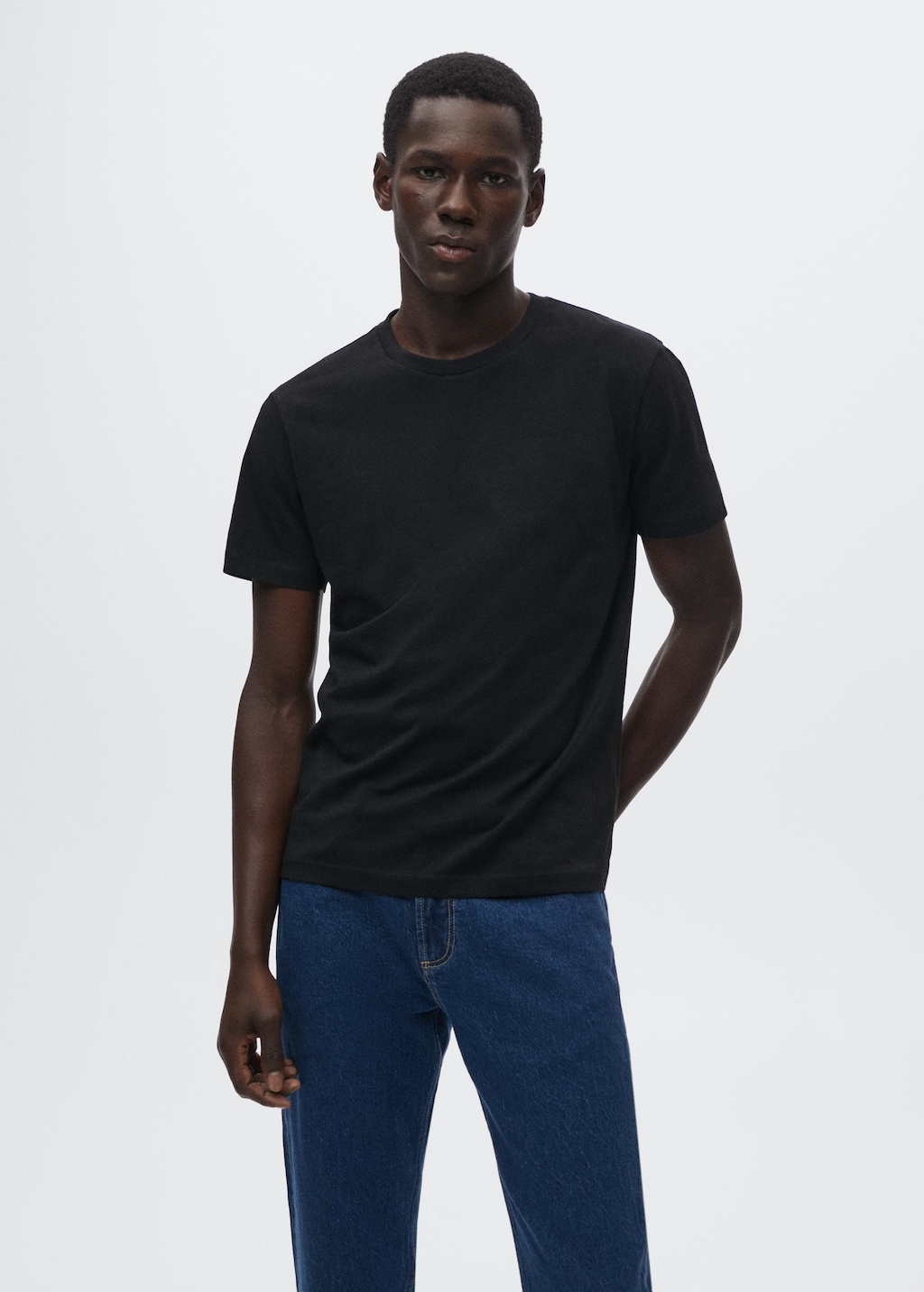 Basic T shirt van duurzaam katoen Heren MANGO OUTLET Nederland