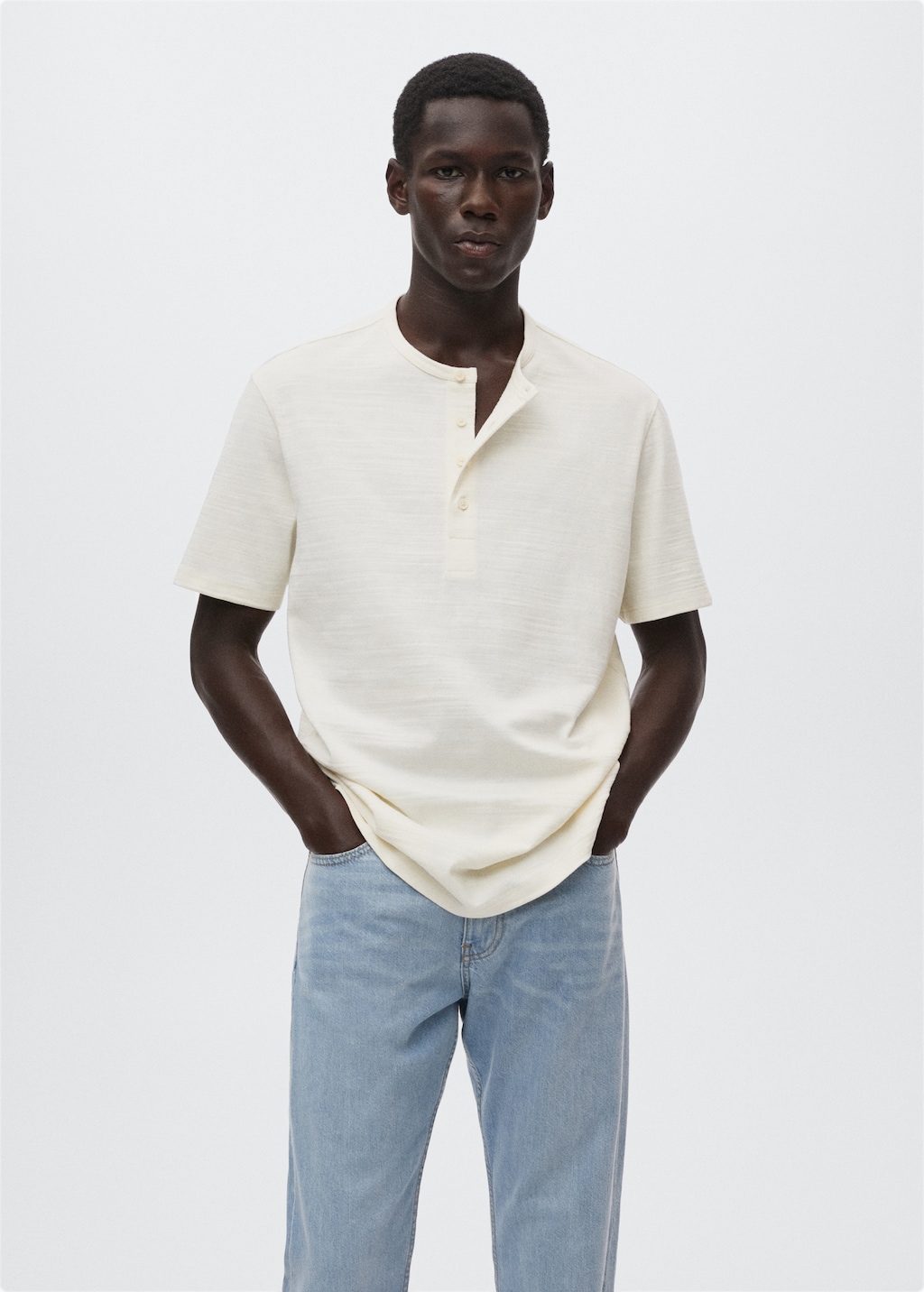 Henley cotton T shirt Men MANGO OUTLET Sweden