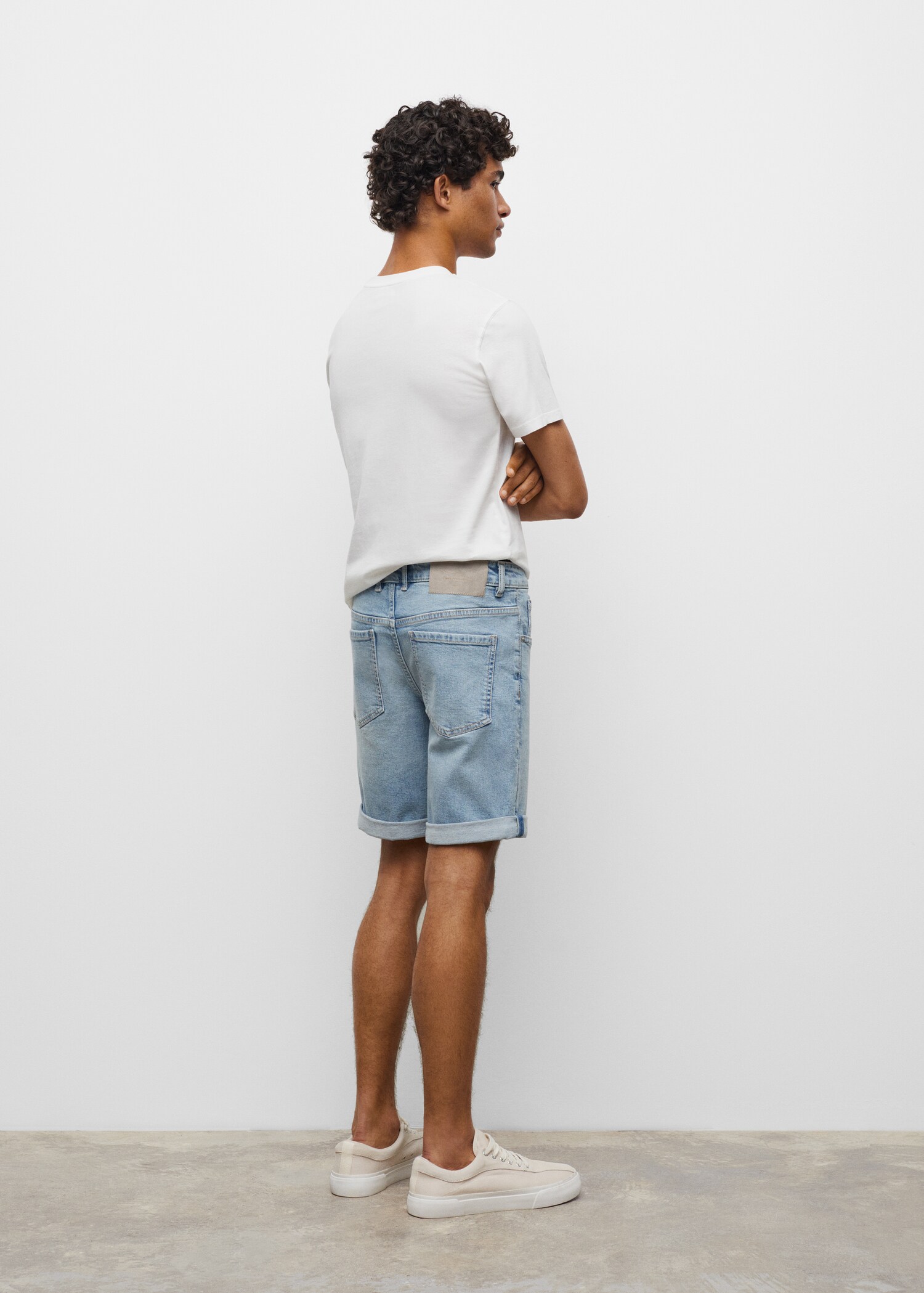 Cotton denim shorts - Reverse of the article