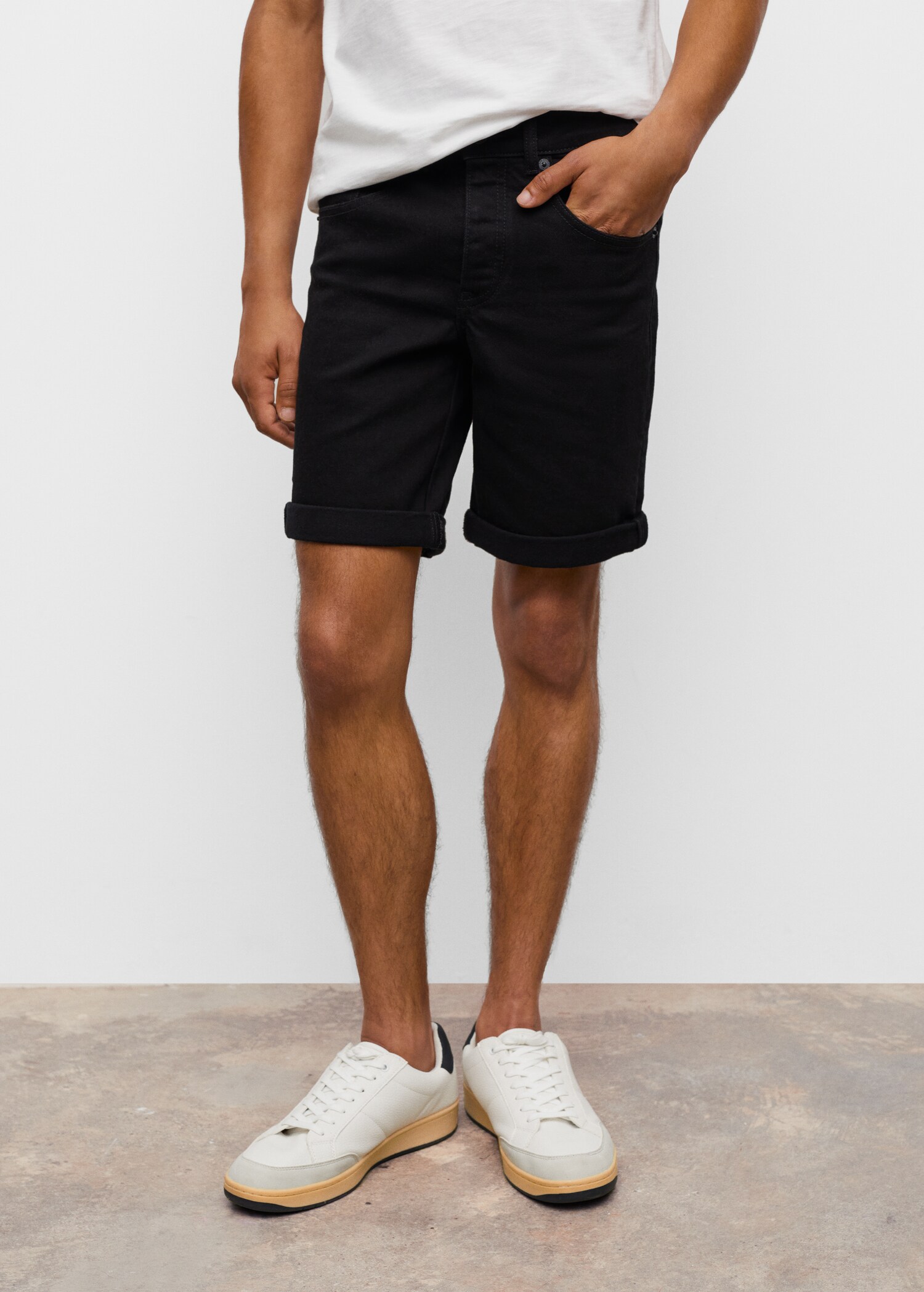 Cotton denim shorts - Details of the article 1