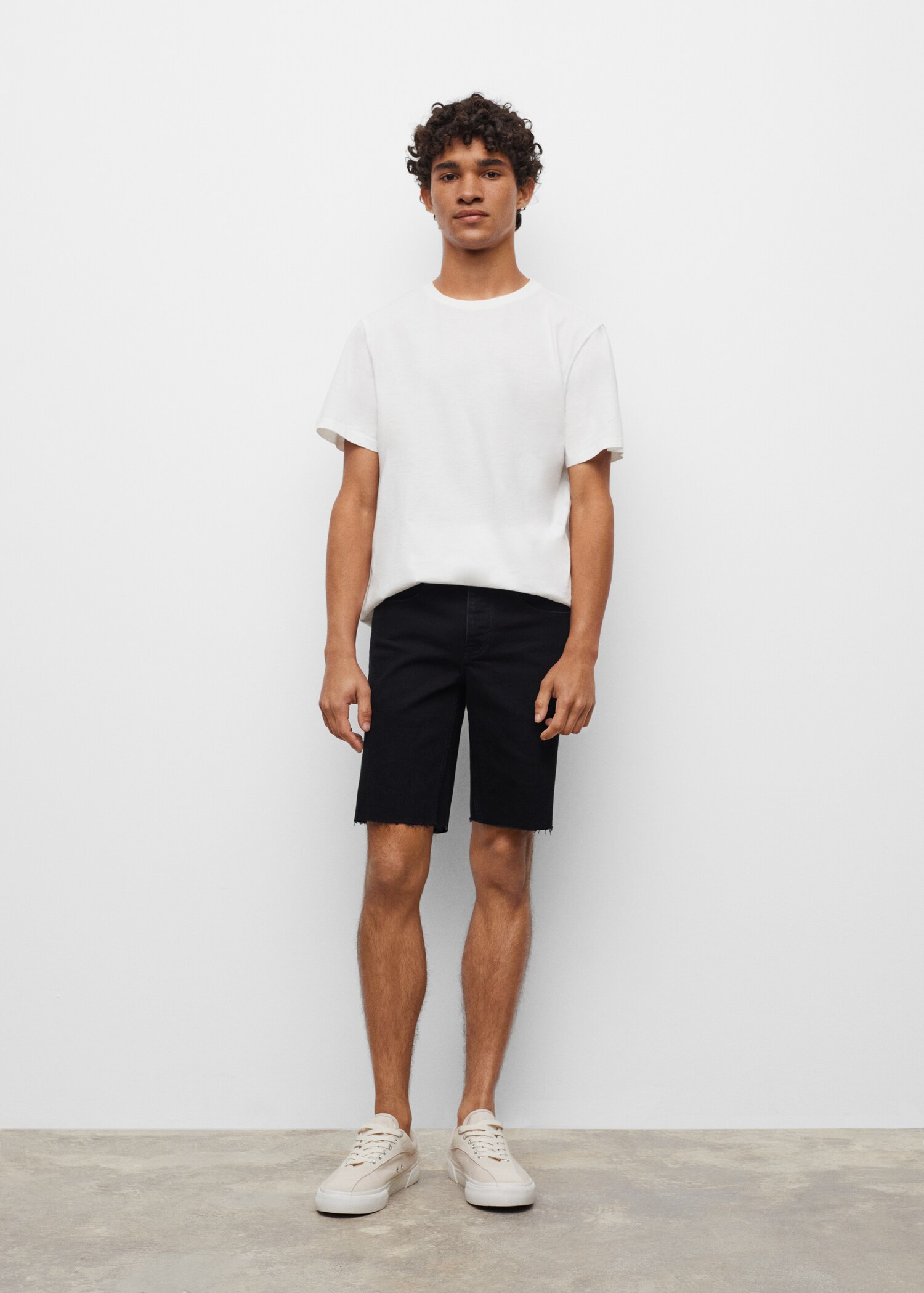 Frayed hem denim shorts - Medium plane