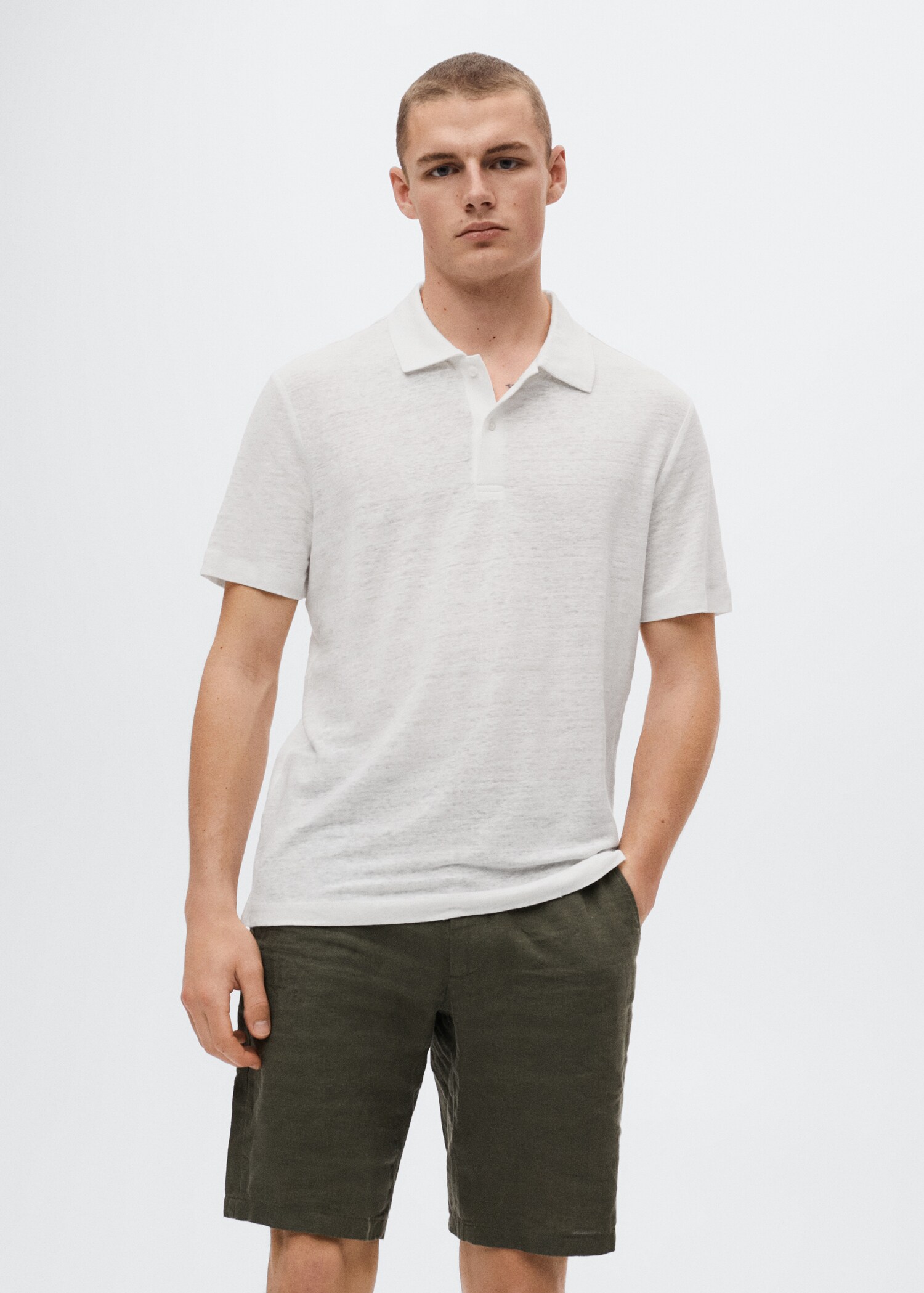 100% linen polo shirt - Medium plane
