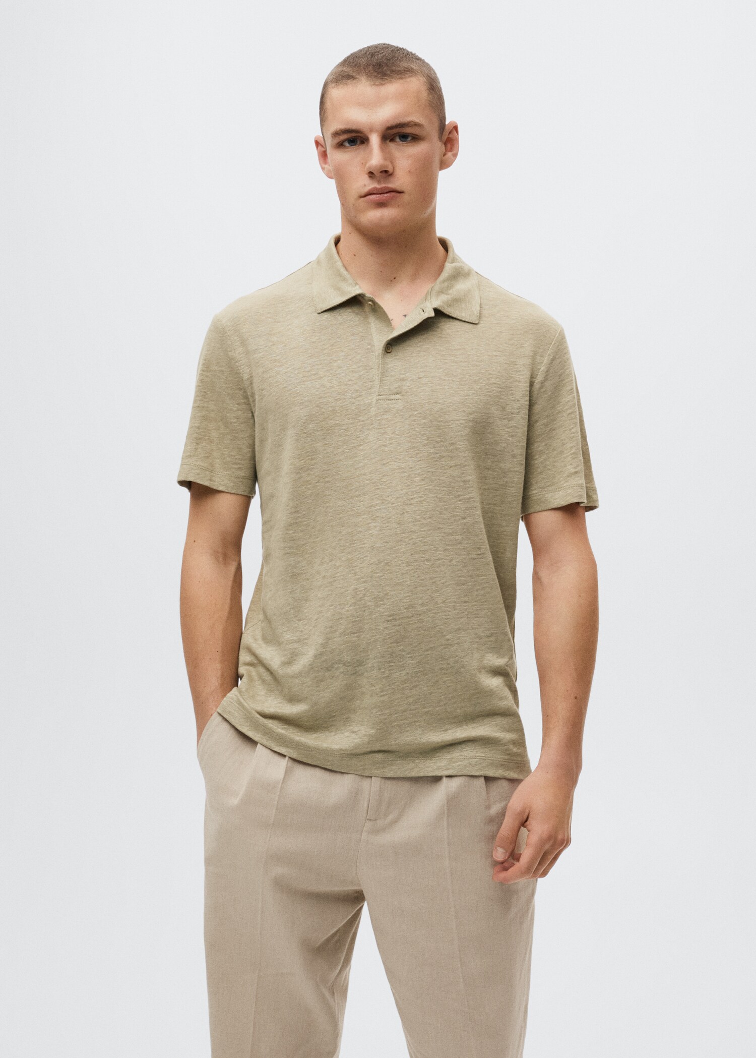 100% linen polo shirt - Medium plane