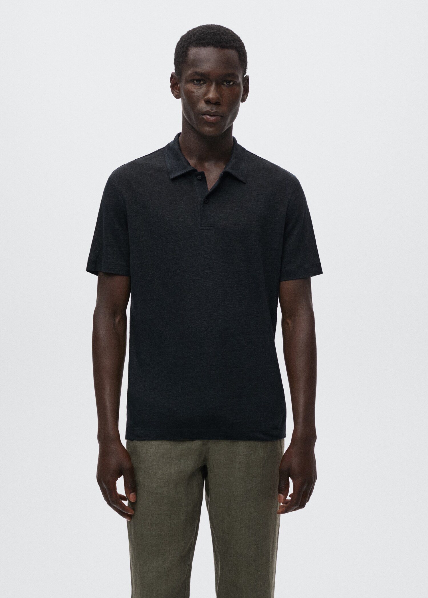 100% linen polo shirt - Medium plane