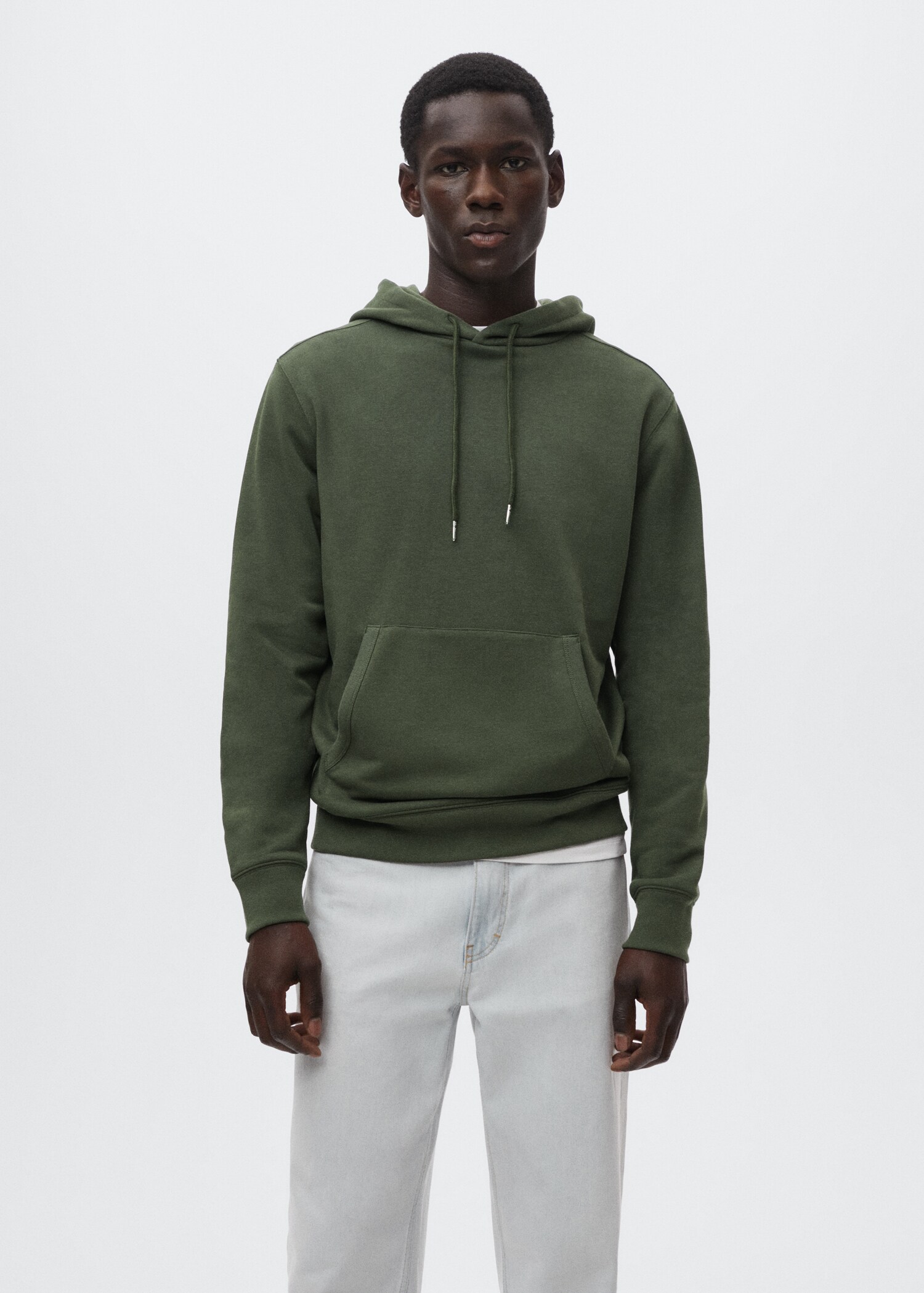 Leichte Basic-Sweatshirt mit Kapuze - Mittlere Ansicht