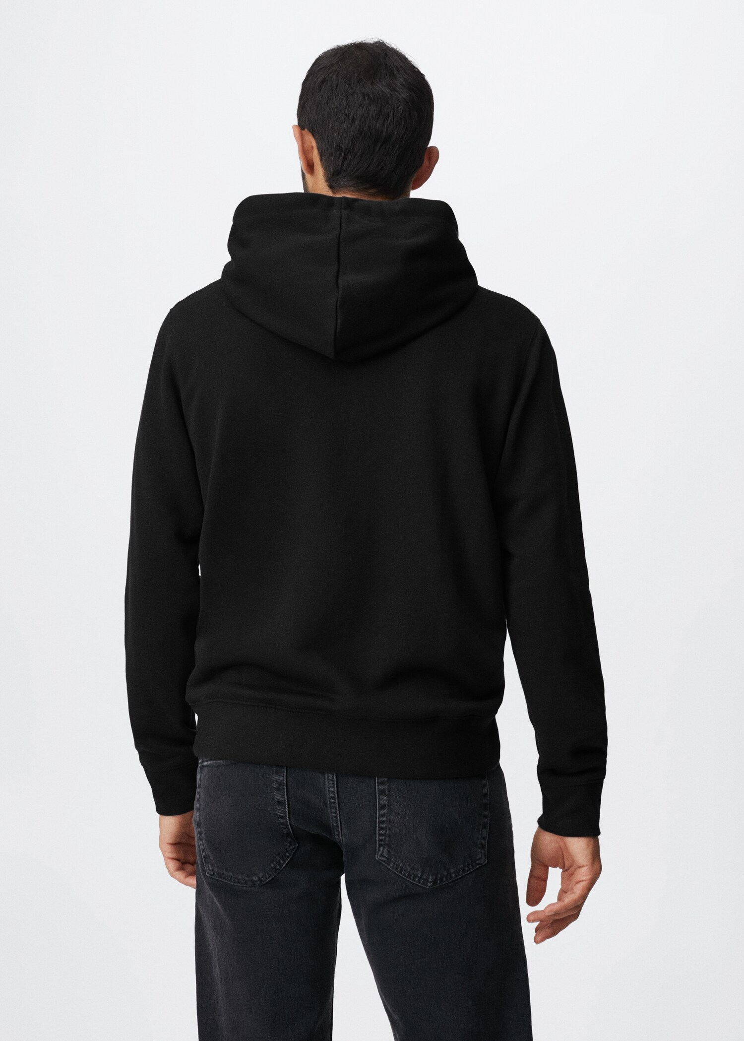 Leichte Basic-Sweatshirt mit Kapuze - Rückseite des Artikels