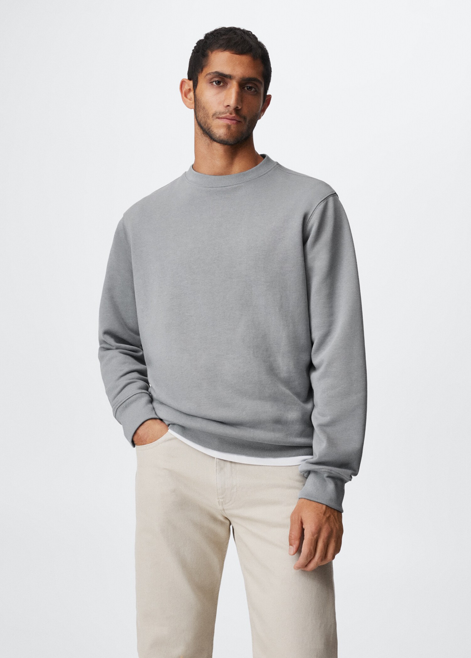 Lätt sweatshirt bomull - Bild av mittparti