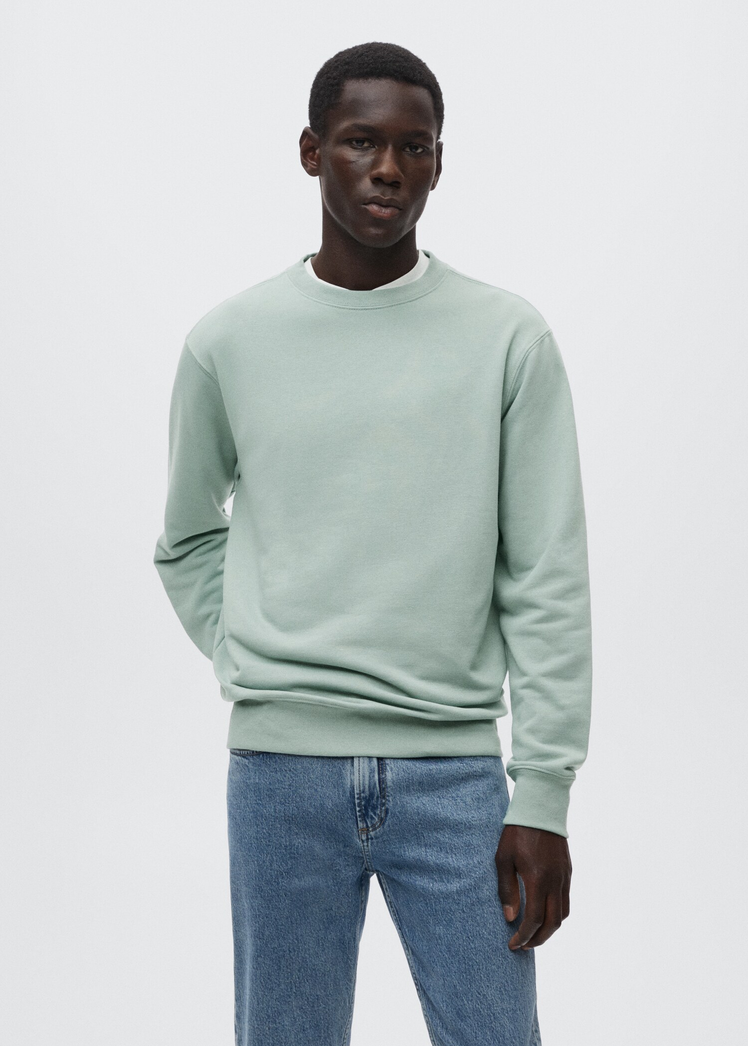 Lätt sweatshirt bomull - Bild av mittparti