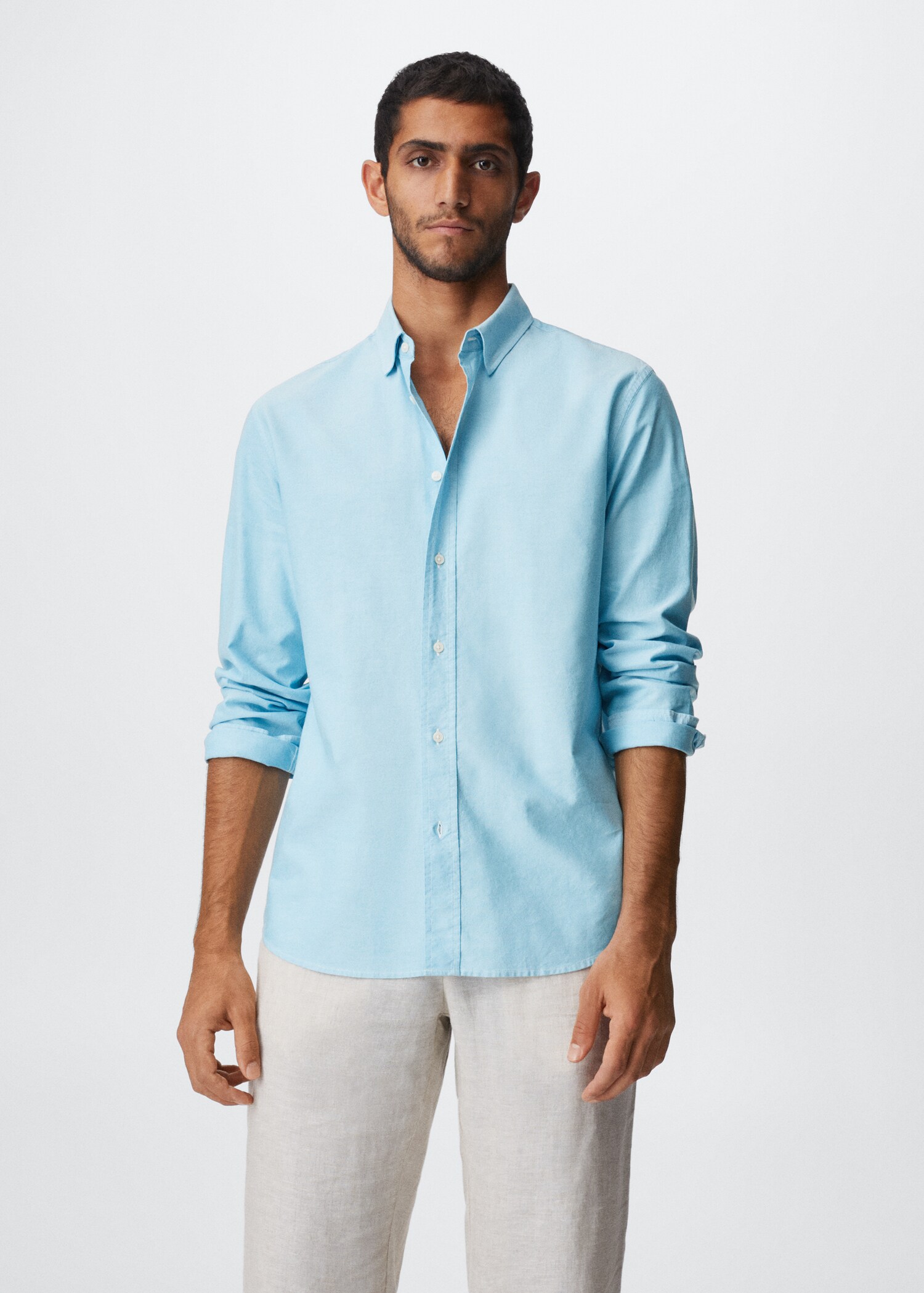 Camisa regular fit cotó - Pla mig