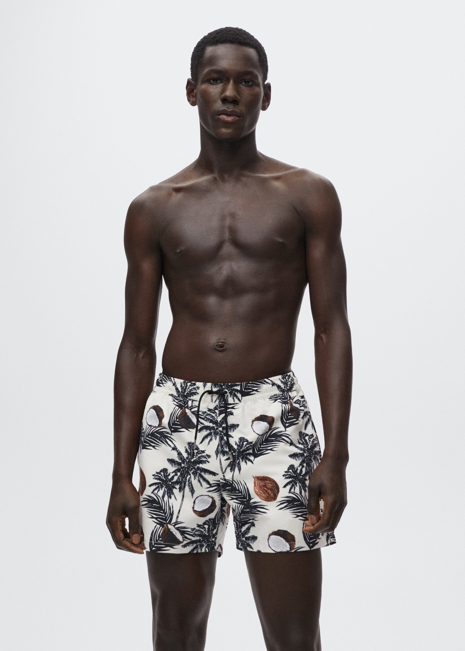Hawaiian print swimming trunks - Medium plane