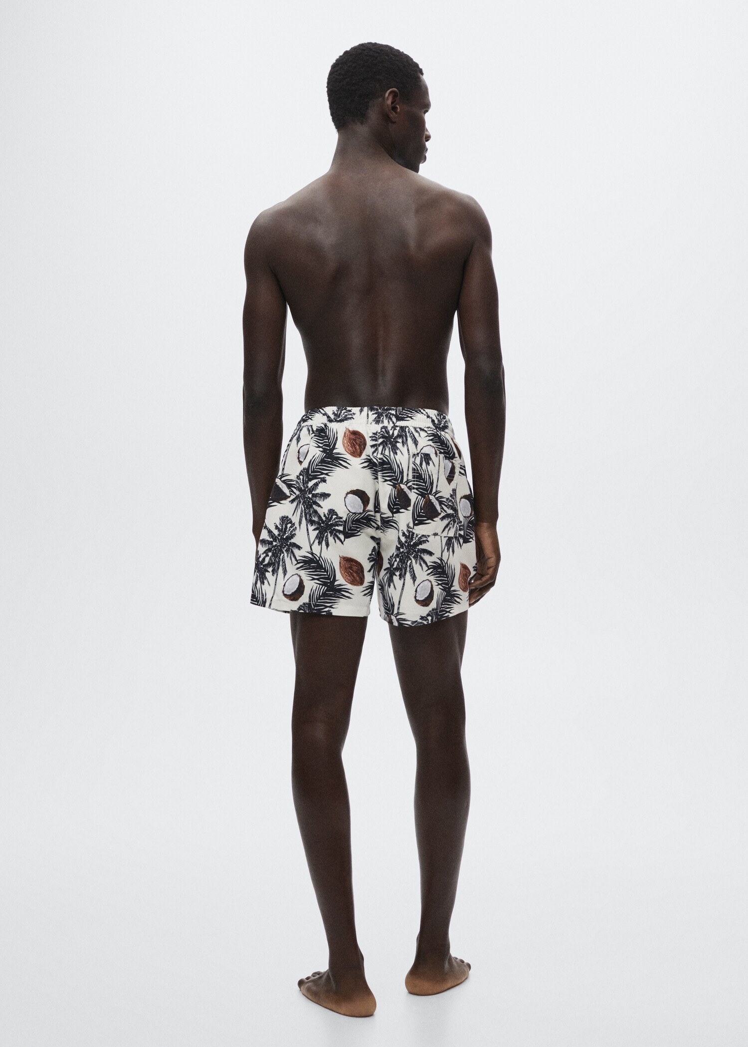 Hawaiian print swimming trunks - Reverse of the article