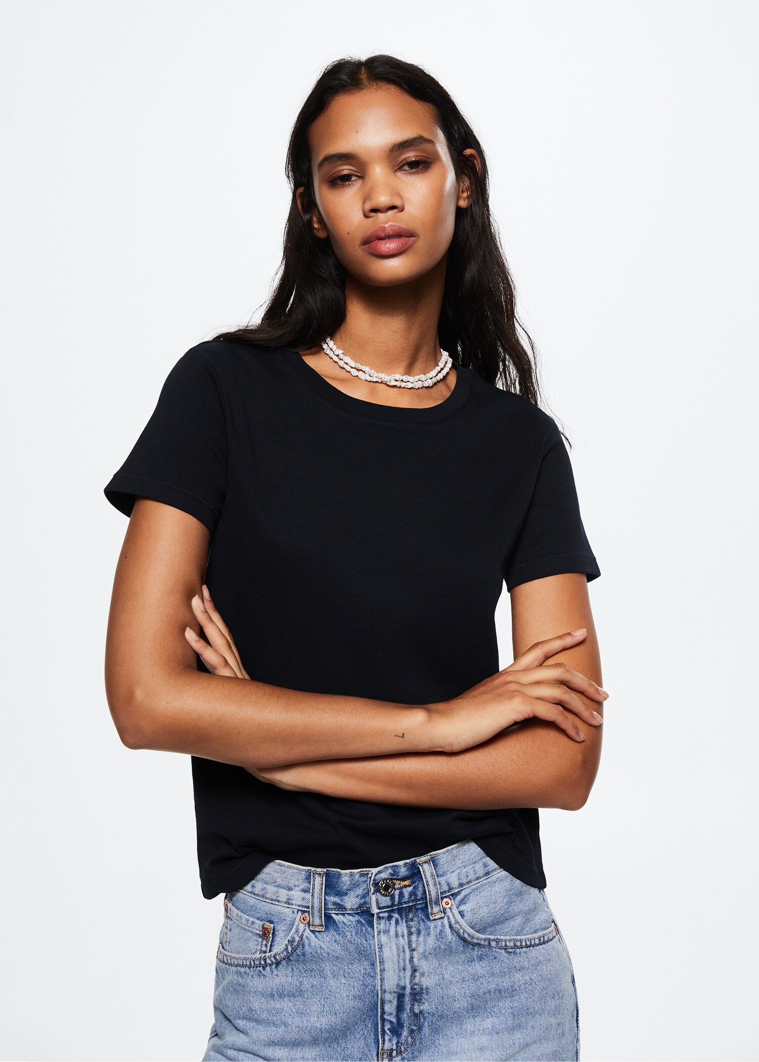 Premium-Baumwoll-T-Shirt - Mittlere Ansicht