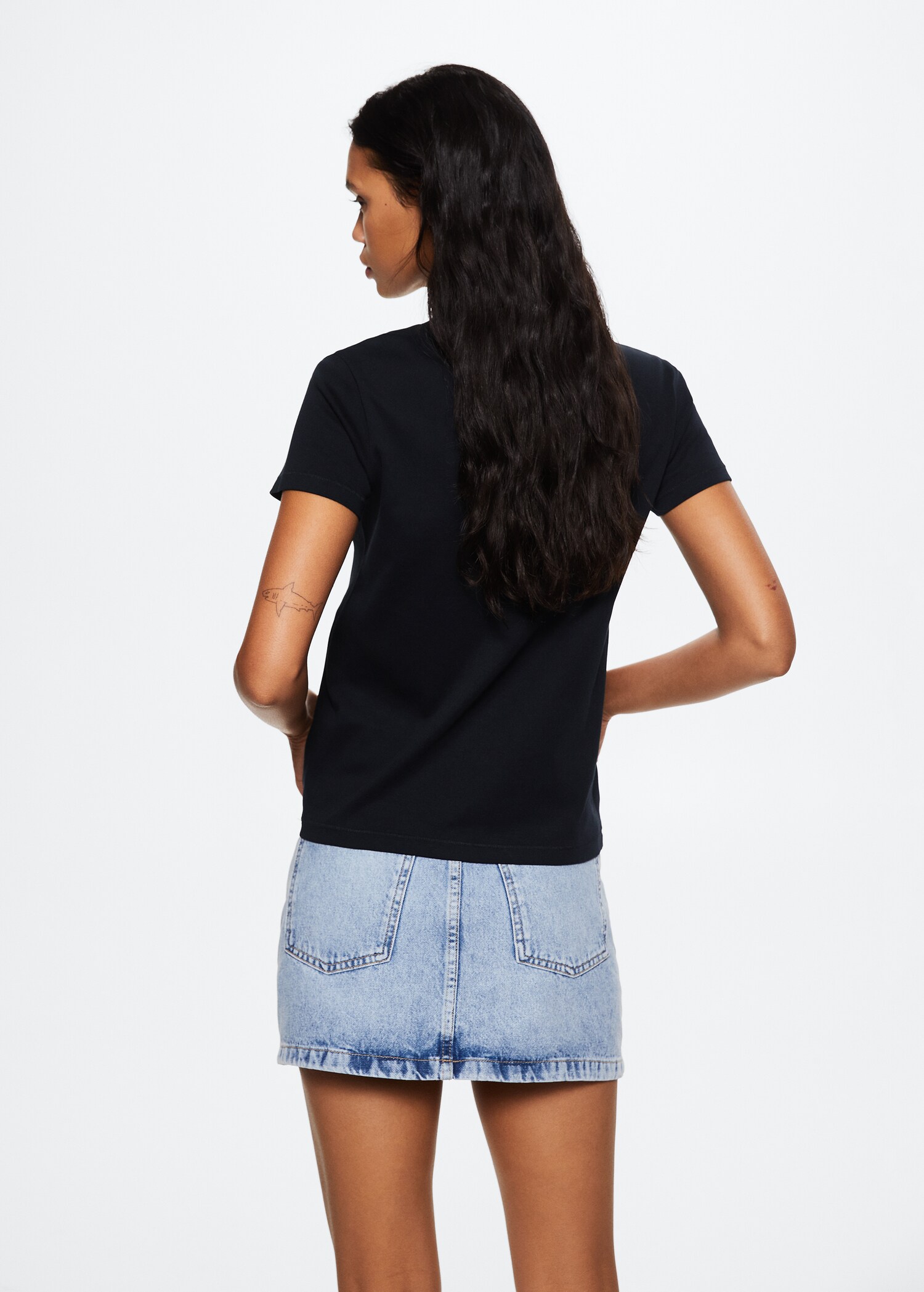 Premium-Baumwoll-T-Shirt - Rückseite des Artikels