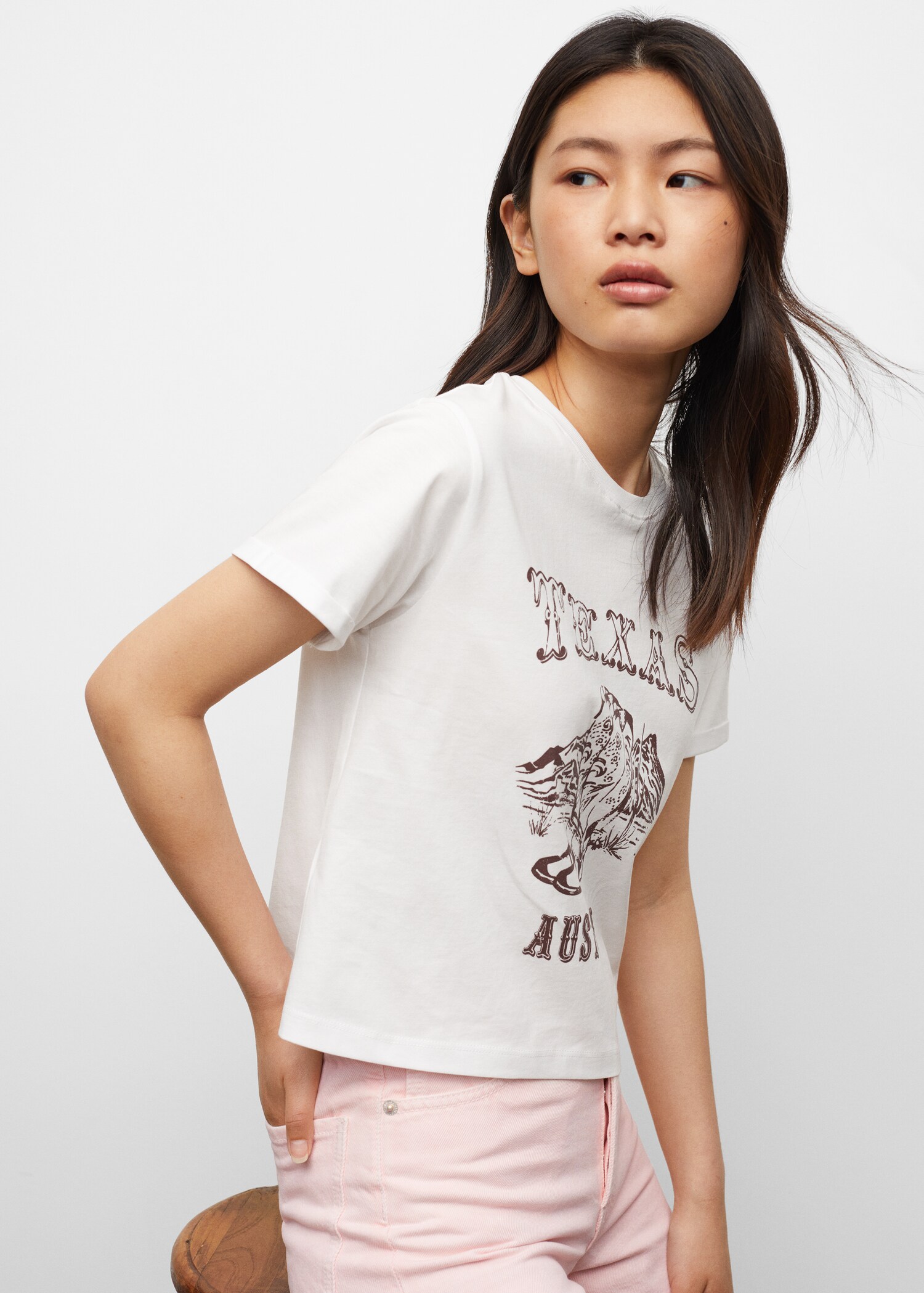T-shirt estampada algodão - Plano médio
