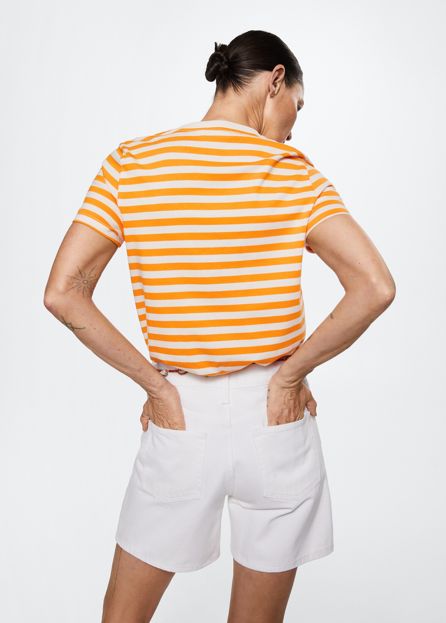 Striped cotton T-shirt - Reverse of the article