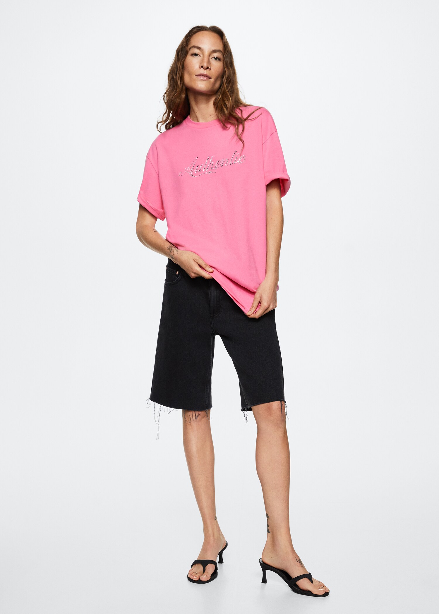 Rhinestone print T-shirt - Details of the article 2