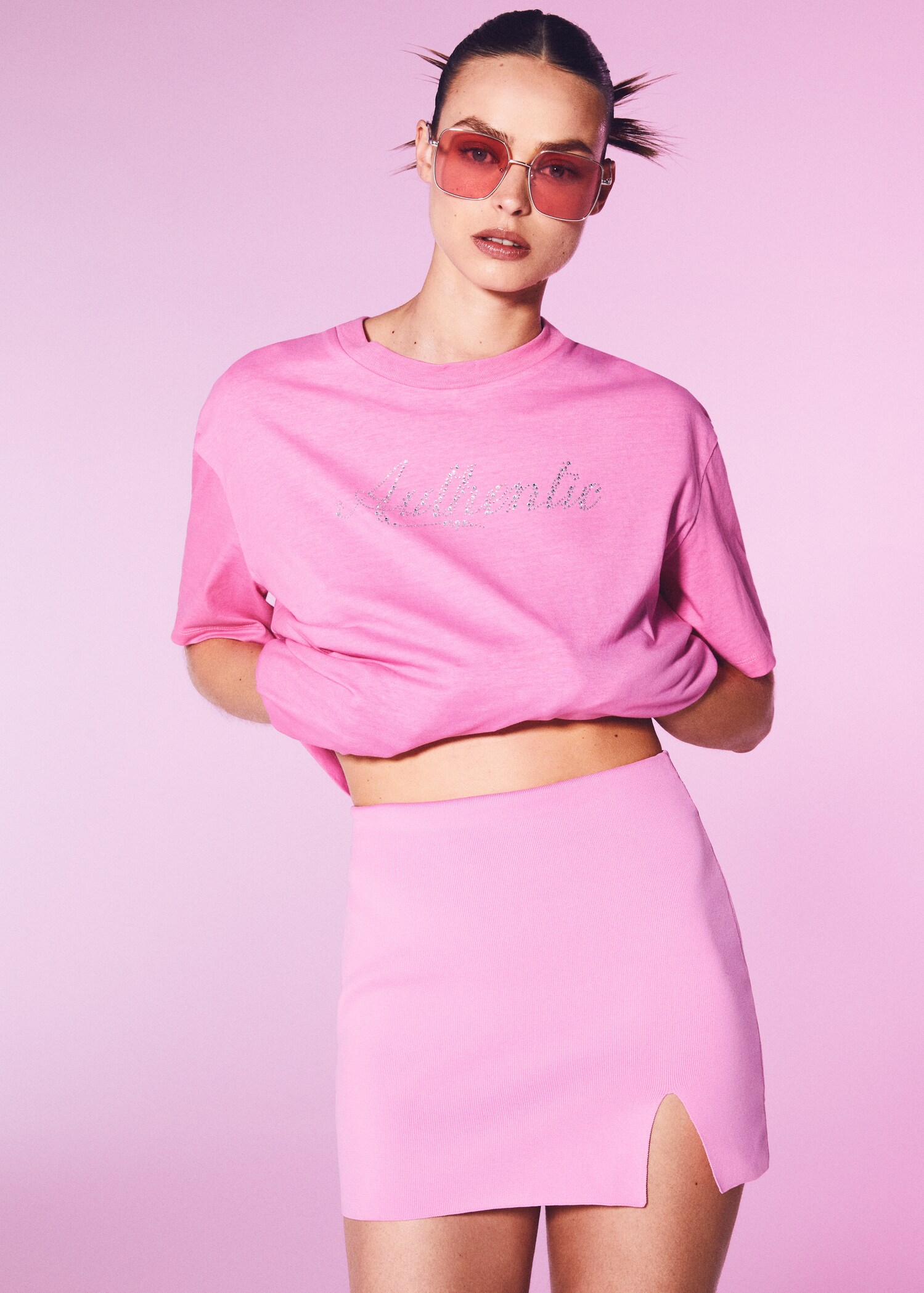 Rhinestone print T-shirt - Details of the article 6