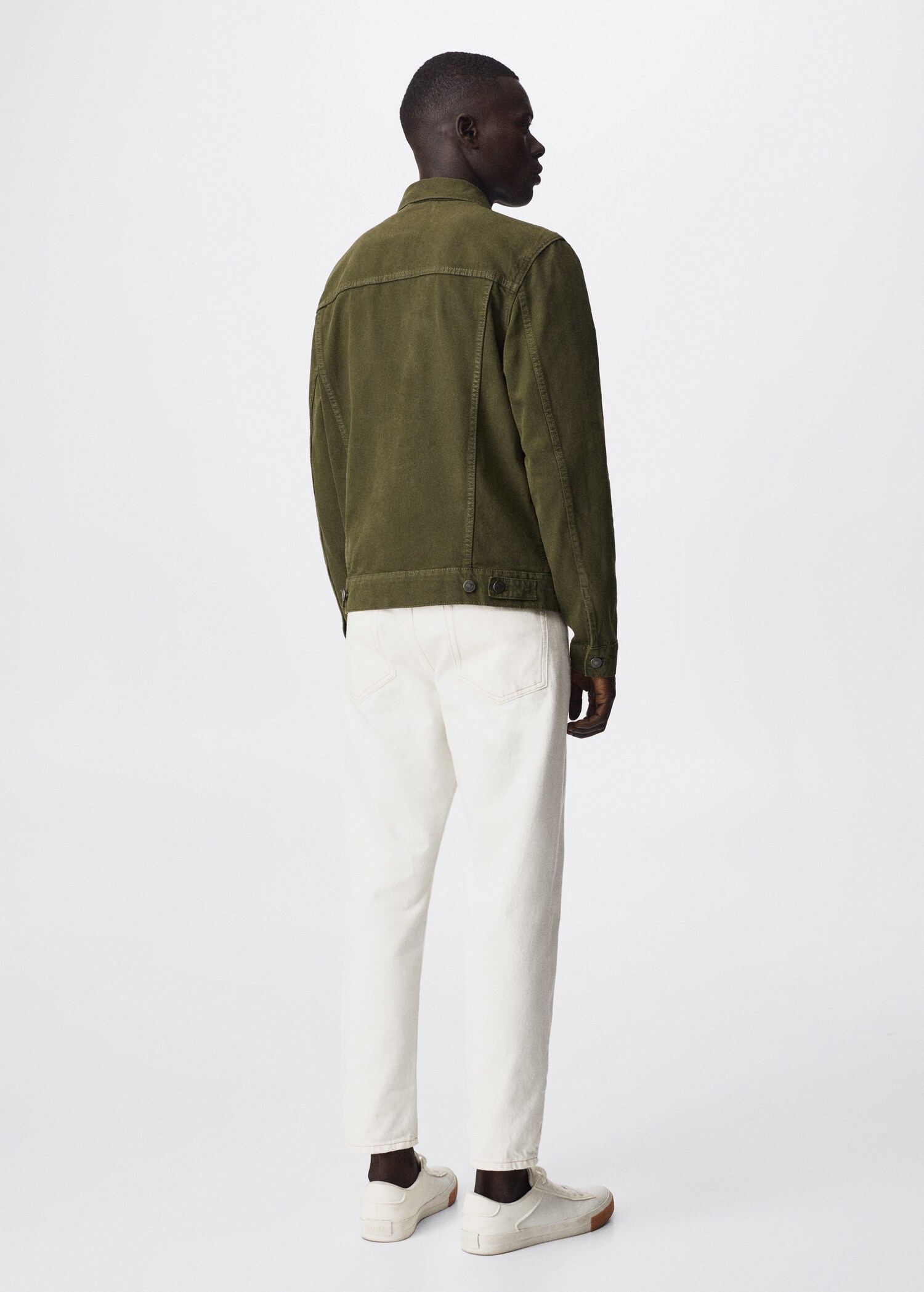 Pocketed denim jacket - Reverse of the article