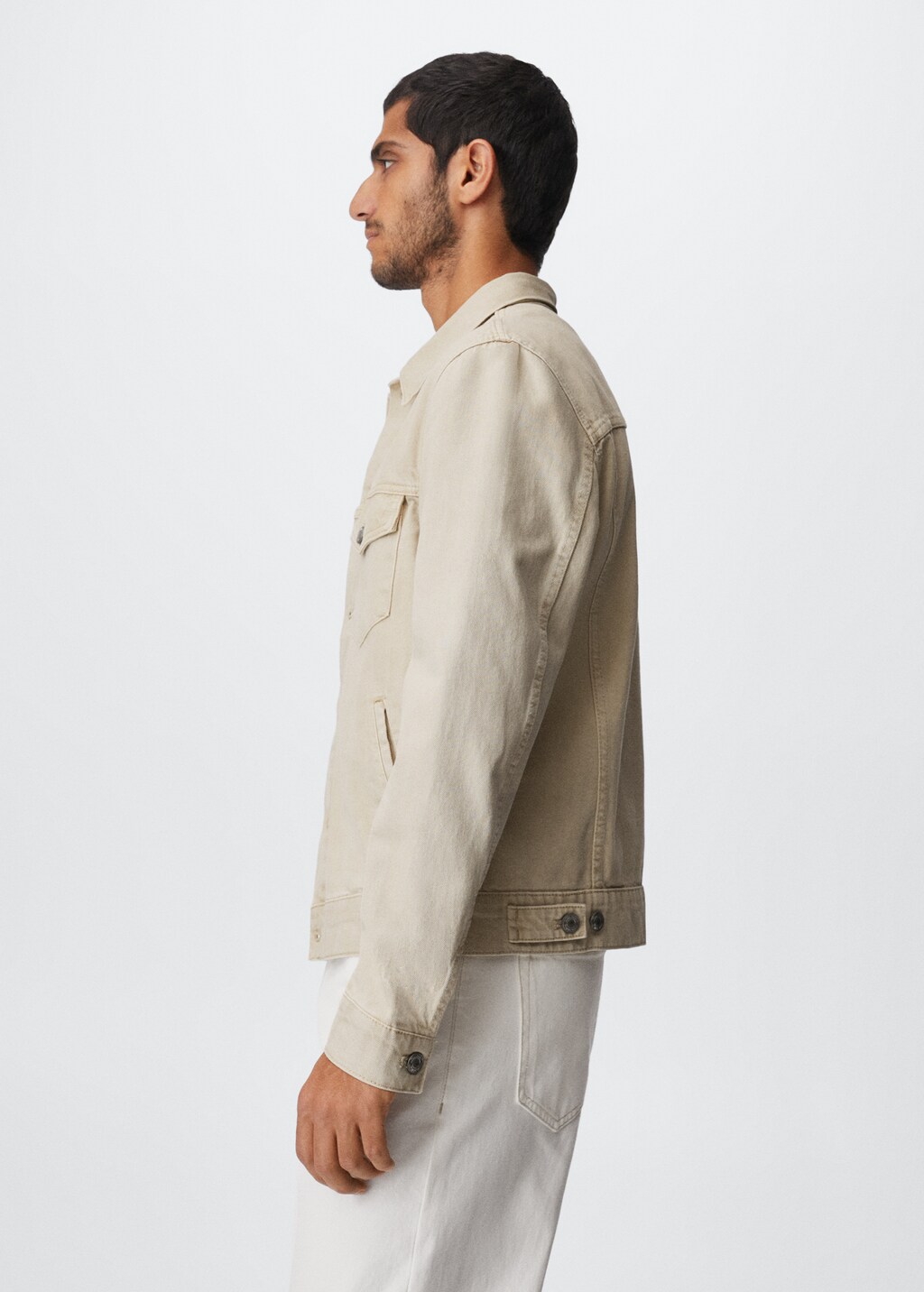 Beige jean jacket mens on sale