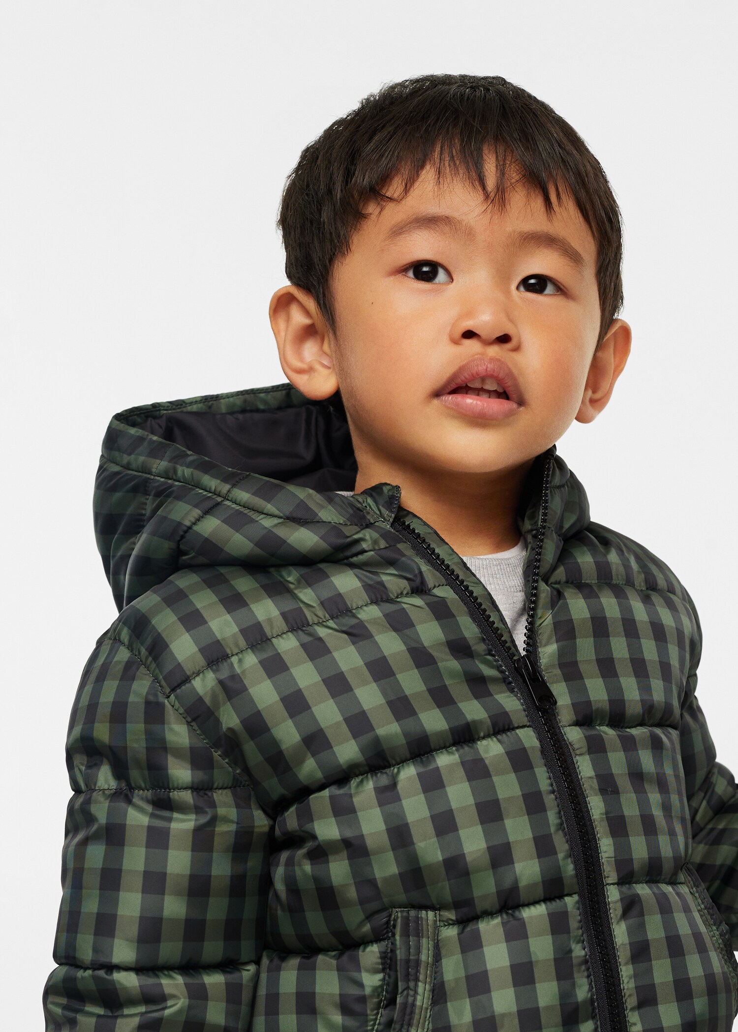 Hood quilted coat - Details of the article 2