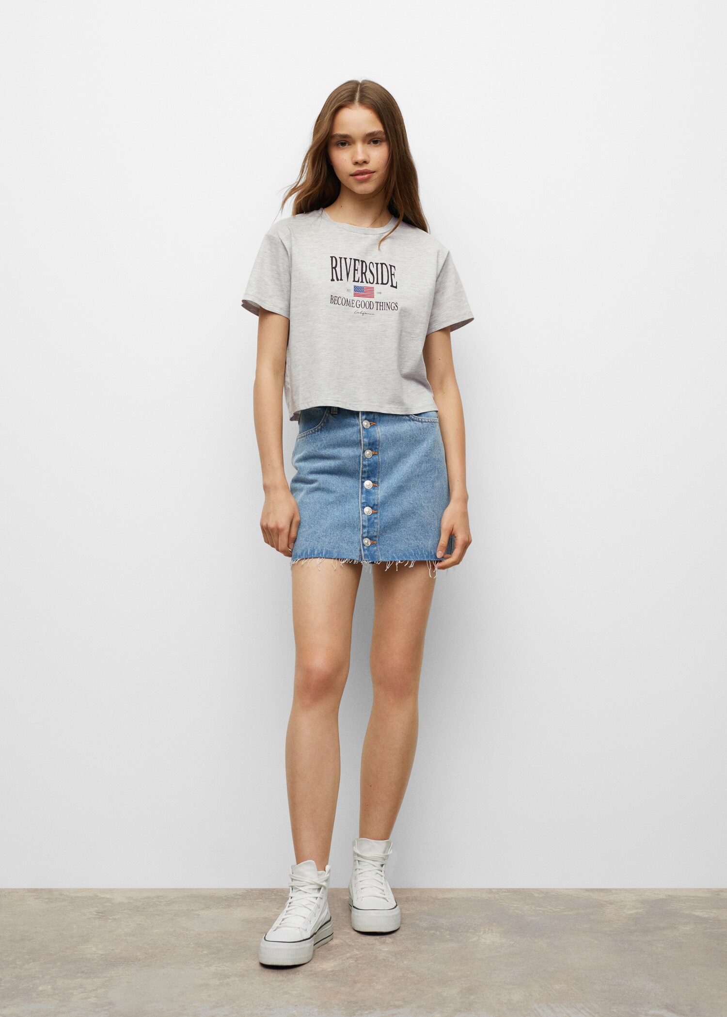 Camiseta algodón estampado - Plano medio