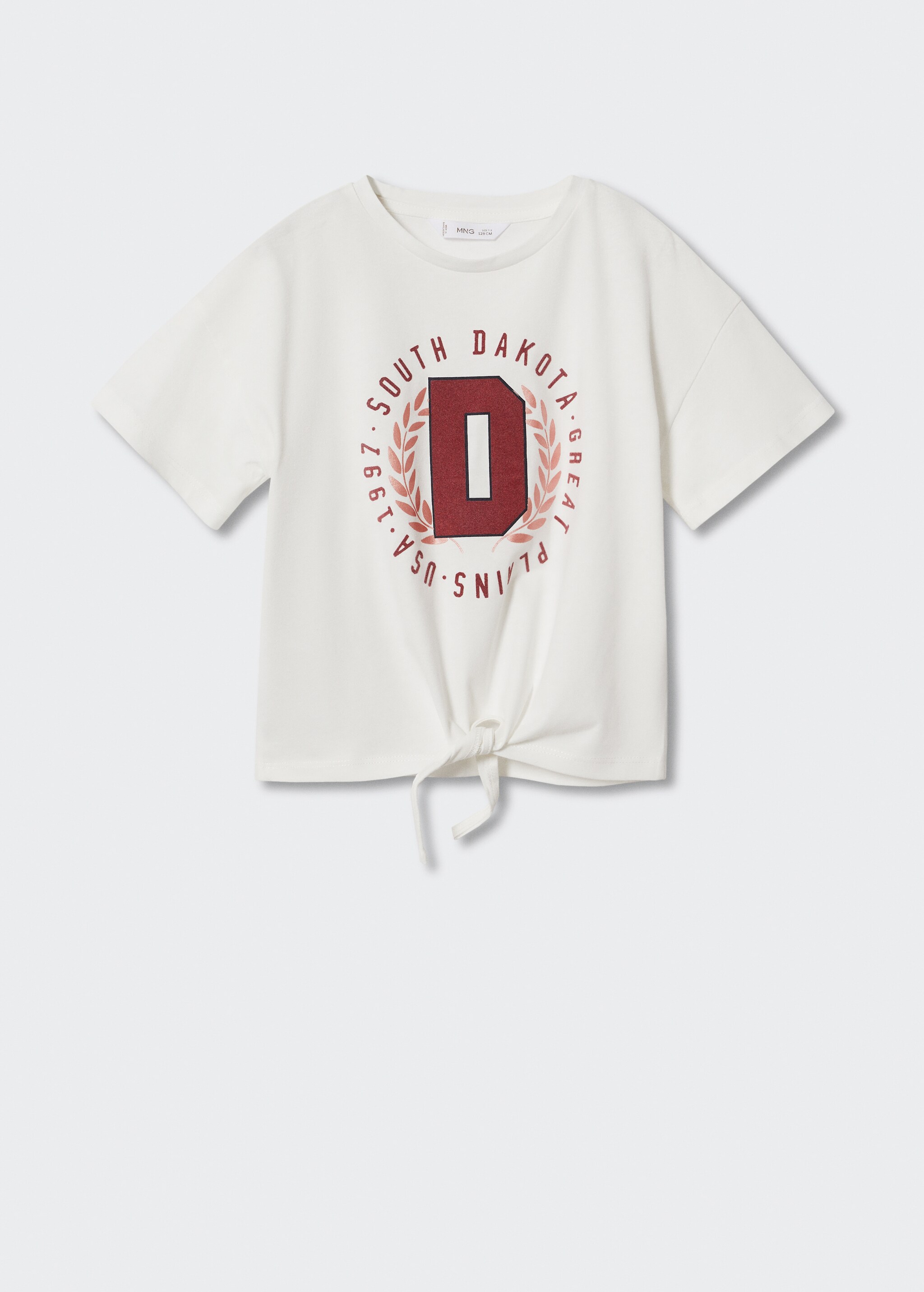 Gemustertes T-Shirt mit Knotendetail - Artikel ohne Model