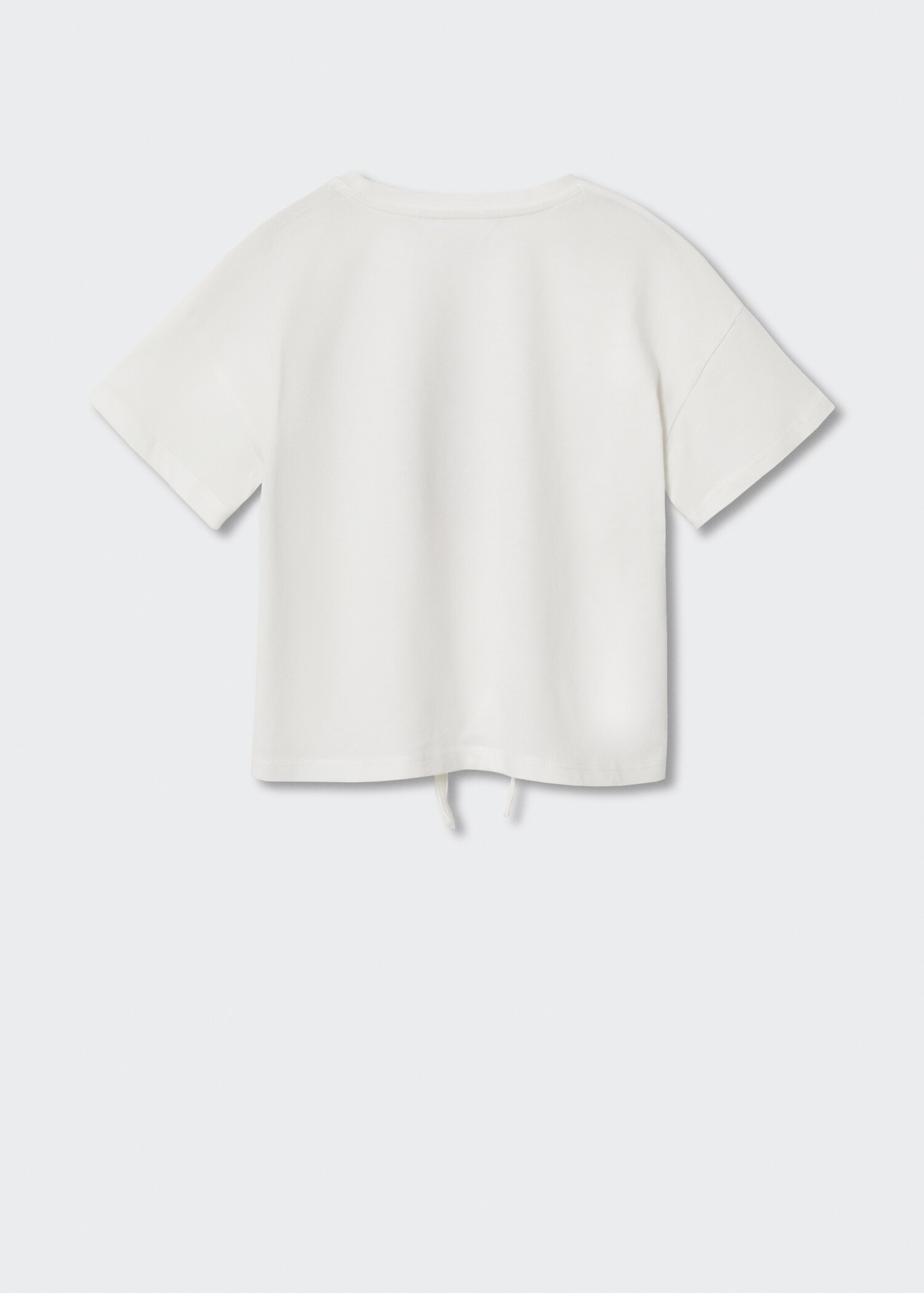 Gemustertes T-Shirt mit Knotendetail - Rückseite des Artikels