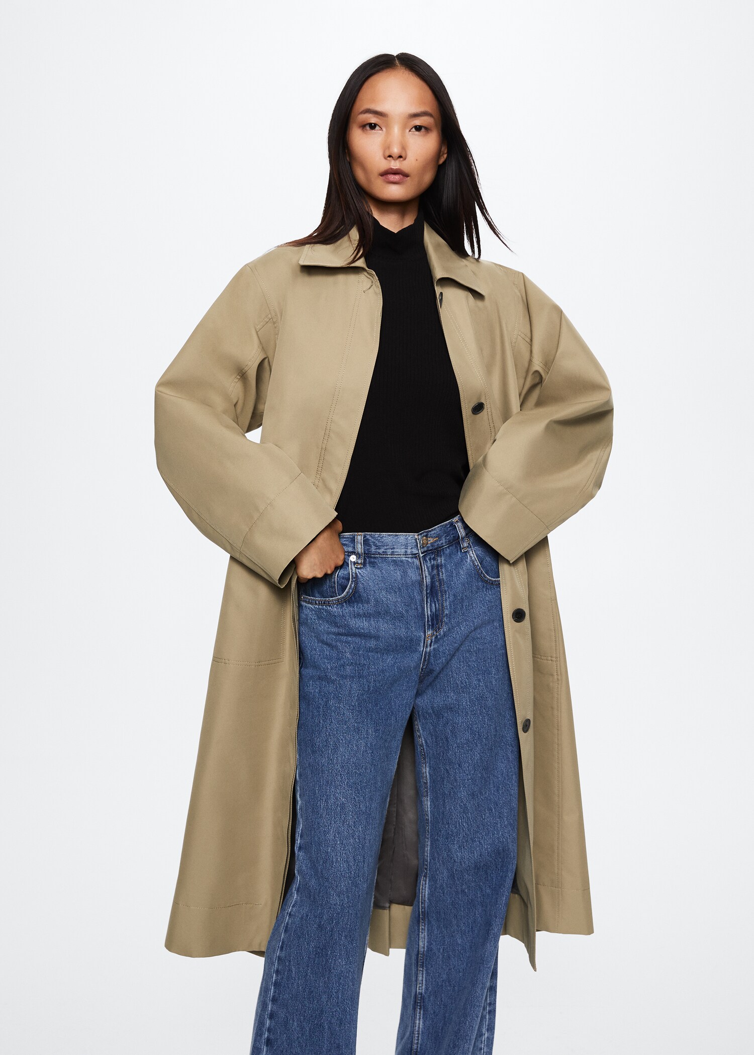 Gabardina algodón oversize - Plano medio