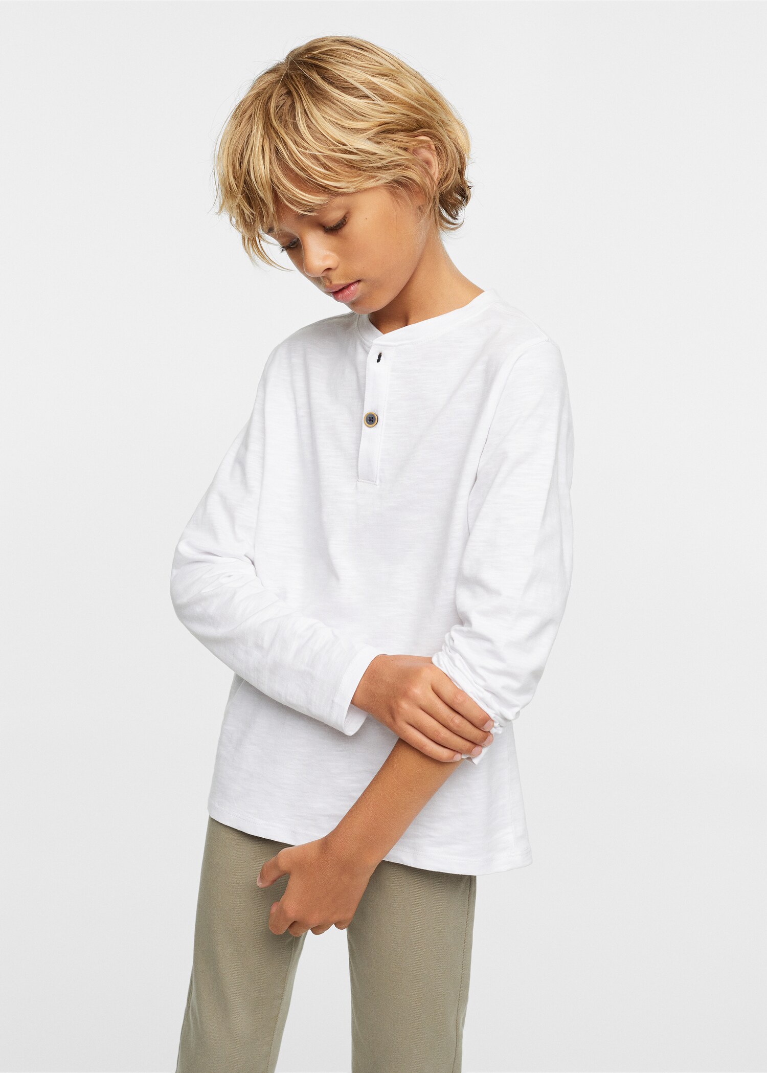 Buttoned long sleeve t-shirt - Medium plane