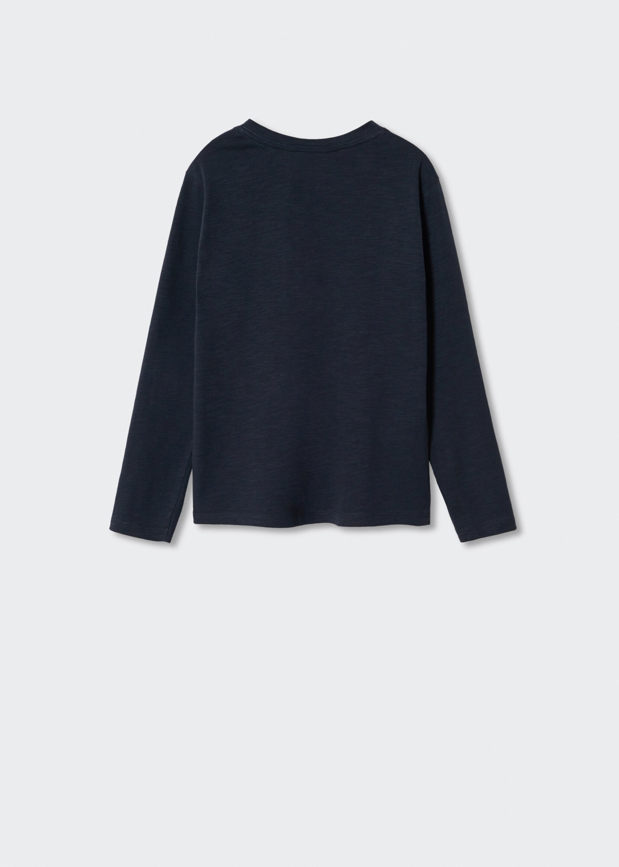 Buttoned long sleeve t-shirt - Reverse of the article, Dark Navy. Ref: 37003710-00.