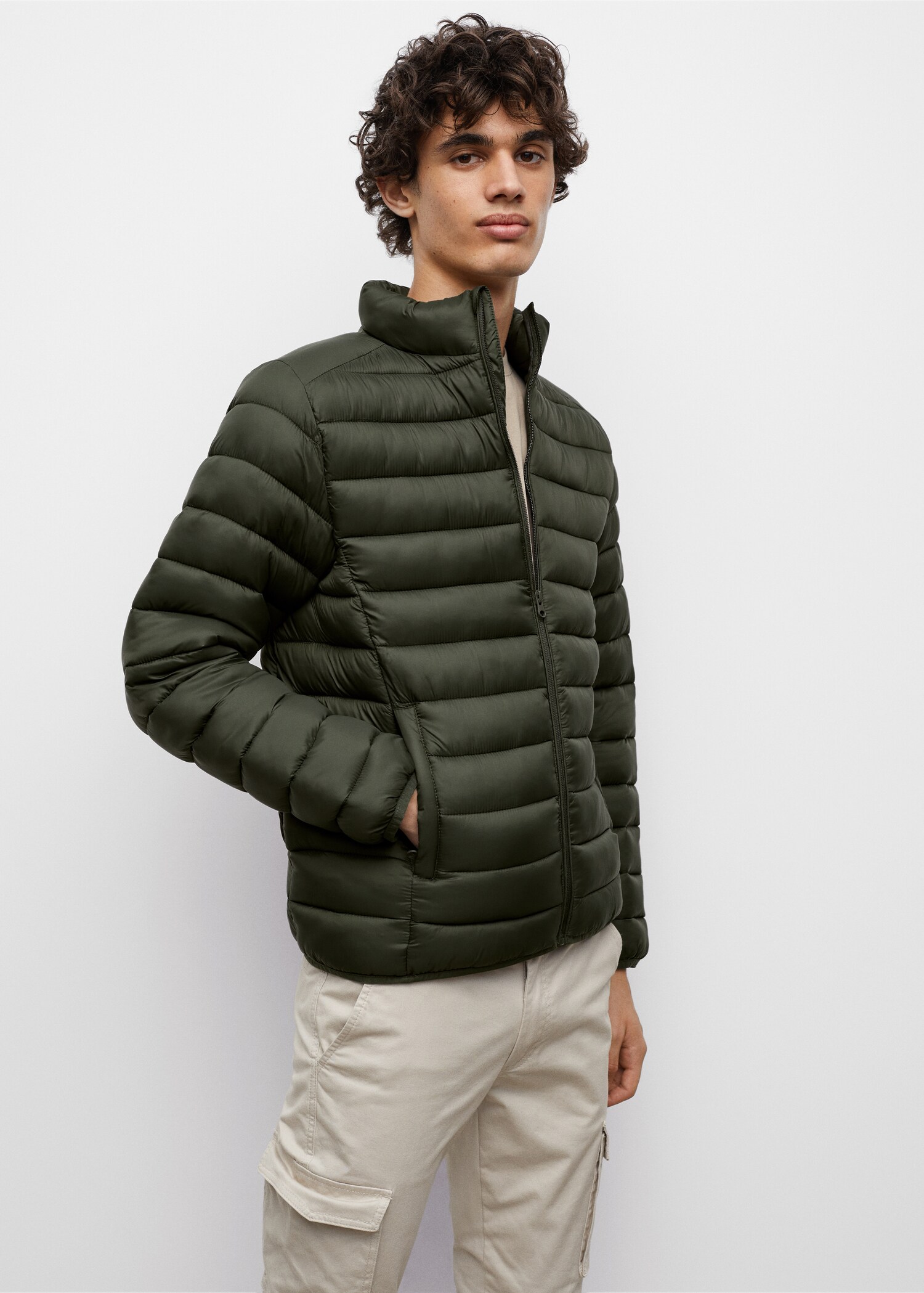 Anorak matelassé imperméable à losanges - Plan moyen