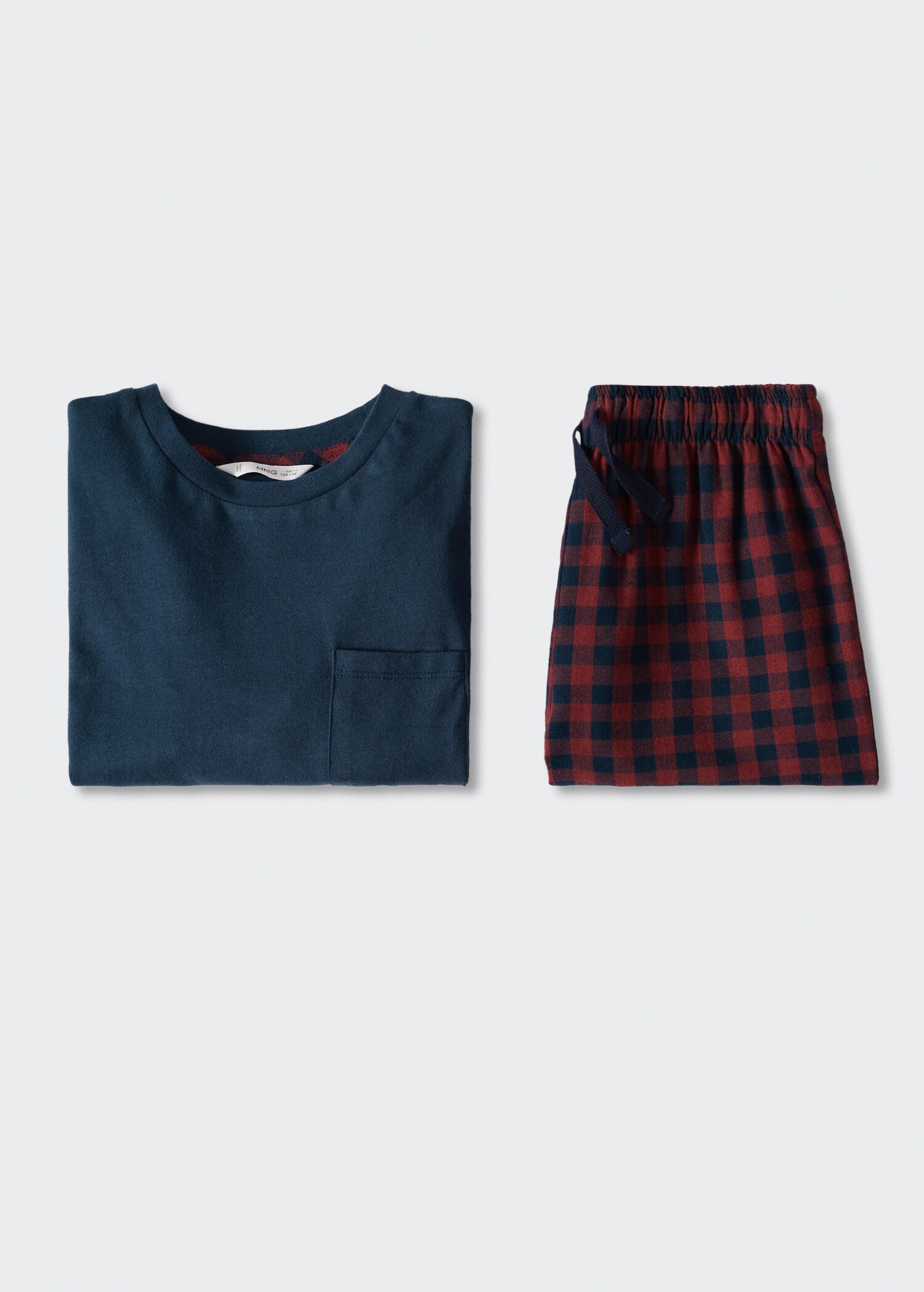Todelt lang rutete pyjamas - Artikkel uten modell