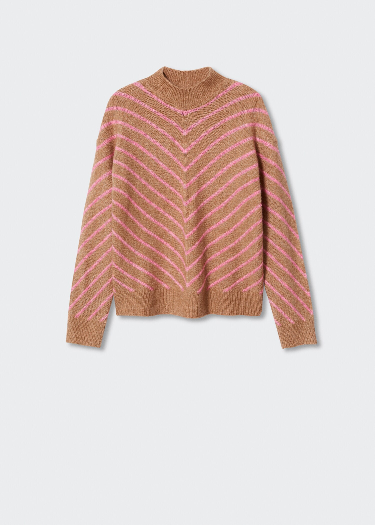 Gestreifter Pullover mit halbhohem Kragen - Artikel ohne Model